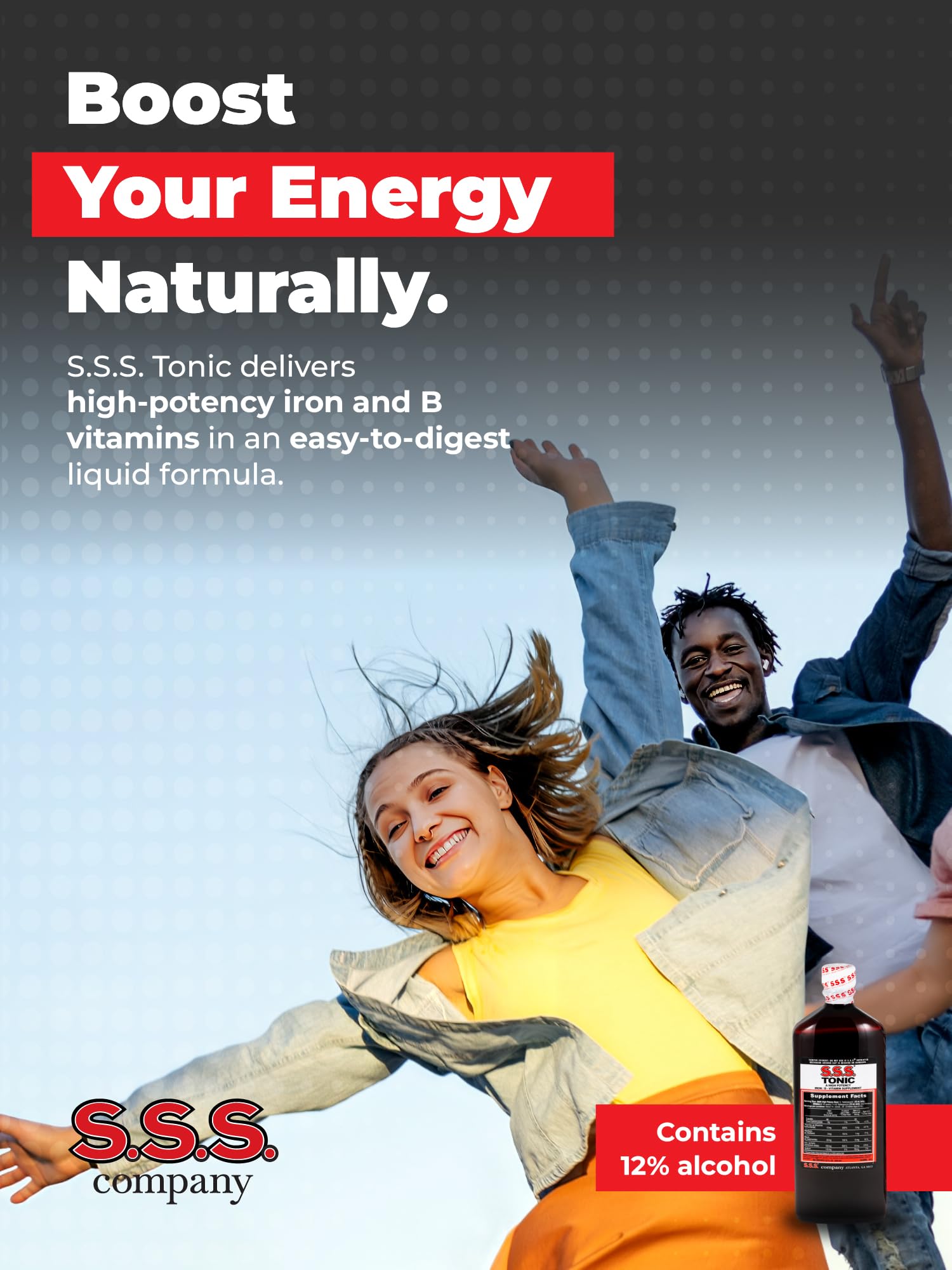 S.S.S. Tonic – vitamines B1-B2-B3, soutien énergétique potentiel.