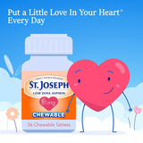 Capuchon sécurisé sur une bouteille d'Aspirine St. Joseph pour la sécurité.