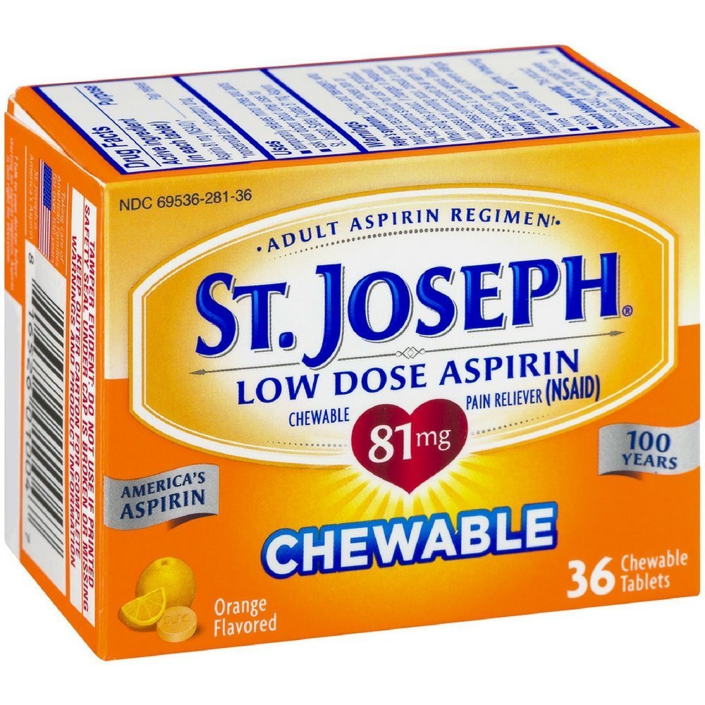 St. Joseph aspirine orange à croquer 81 mg, pratique au quotidien et en voyage.