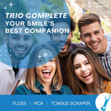 ST Trio dentaires double fil conçu pour nettoyer en profondeur les espaces inter-dents.