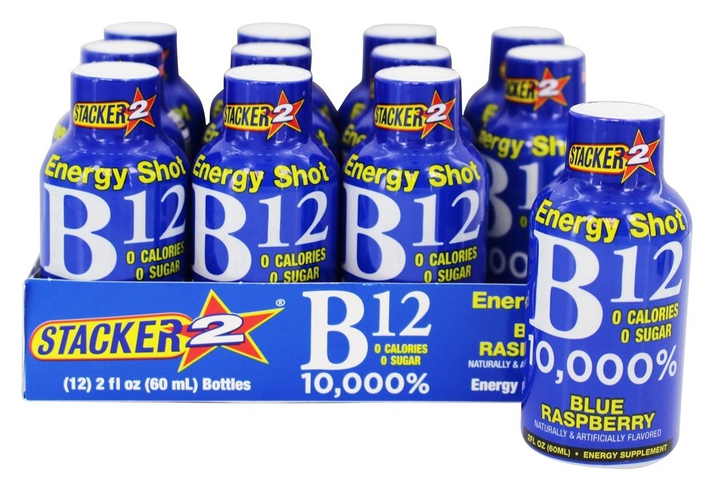 STACKER 2 Concentré Énergisant Framboise Bleue — bouteille pratique pour boost rapide.