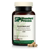 Allerplex de Standard Process, bouteille visible, soutien potentiel des membranes muqueuses.