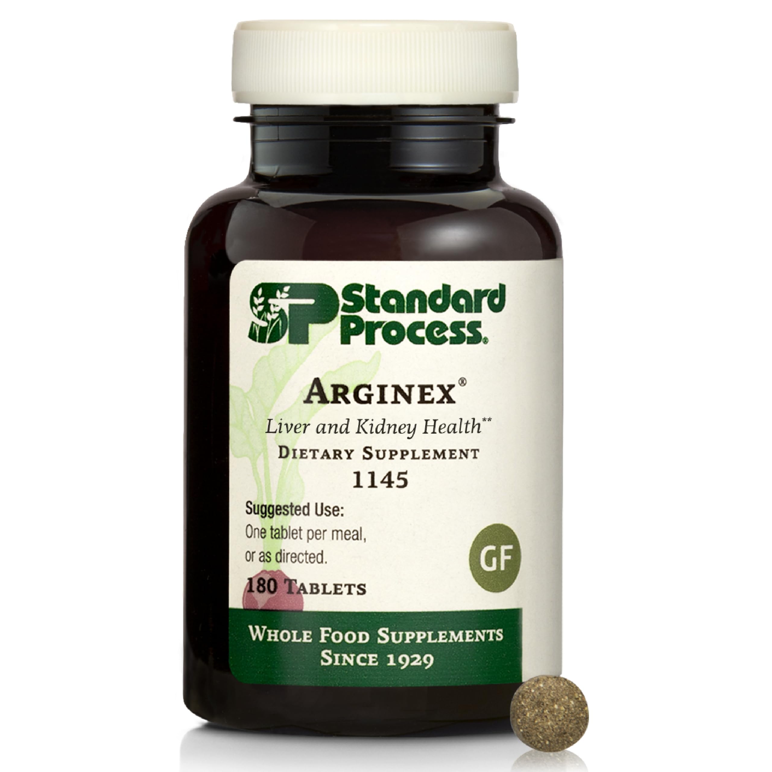 Arginex Standard Process, flacon de 180 tablettes, pratique pour une routine quotidienne.