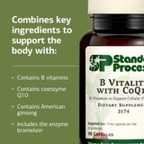 Standard Process B Vitality, capsules B12 et acide folique, soutien potentiel du métabolisme.