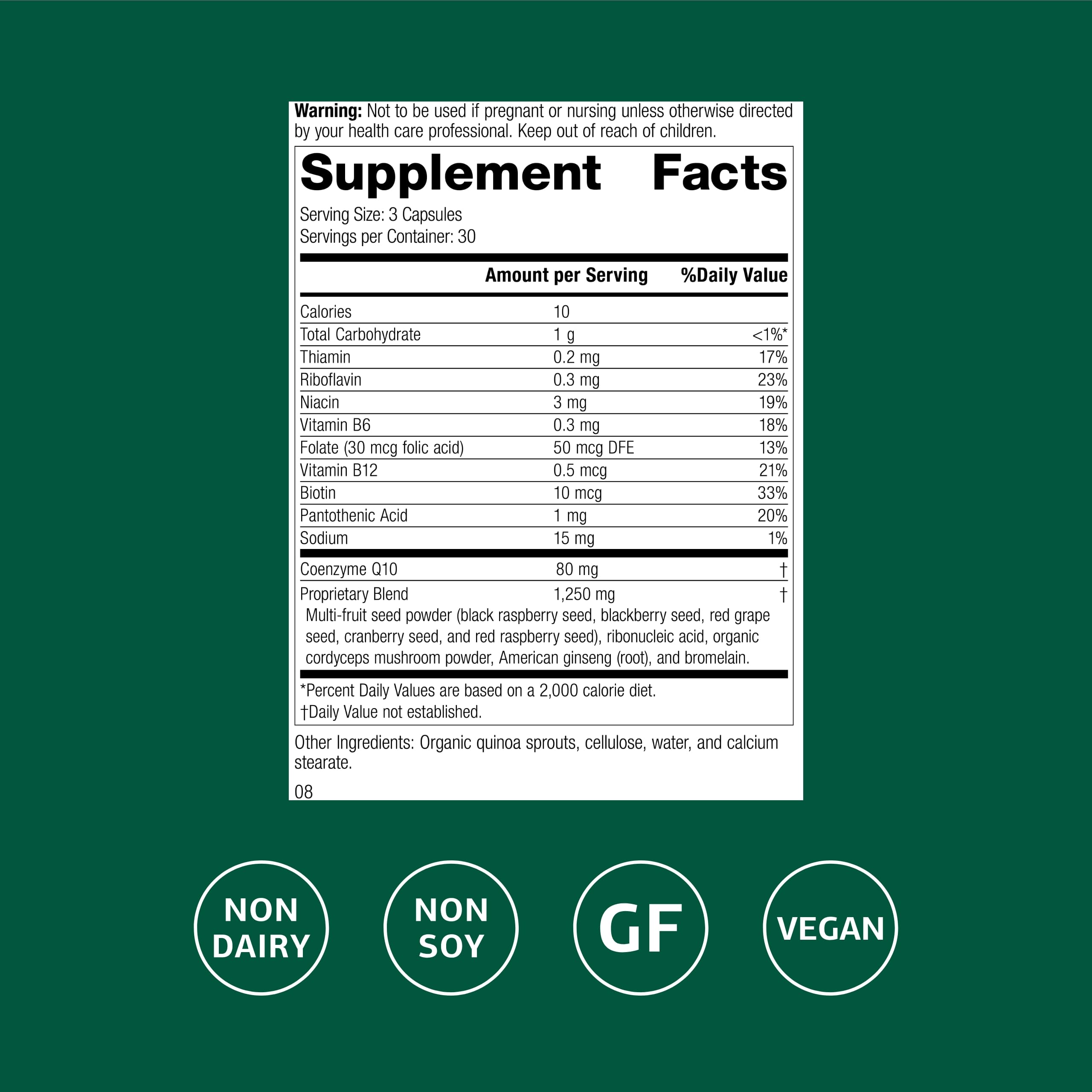 Standard Process B Vitality, capsules de vitamines B, soutiennent potentiellement les fonctions cellulaires.