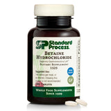 Standard Process Betaine HCl bouteille: soutien potentiel au pH gastrique pour une digestion plus paisible.