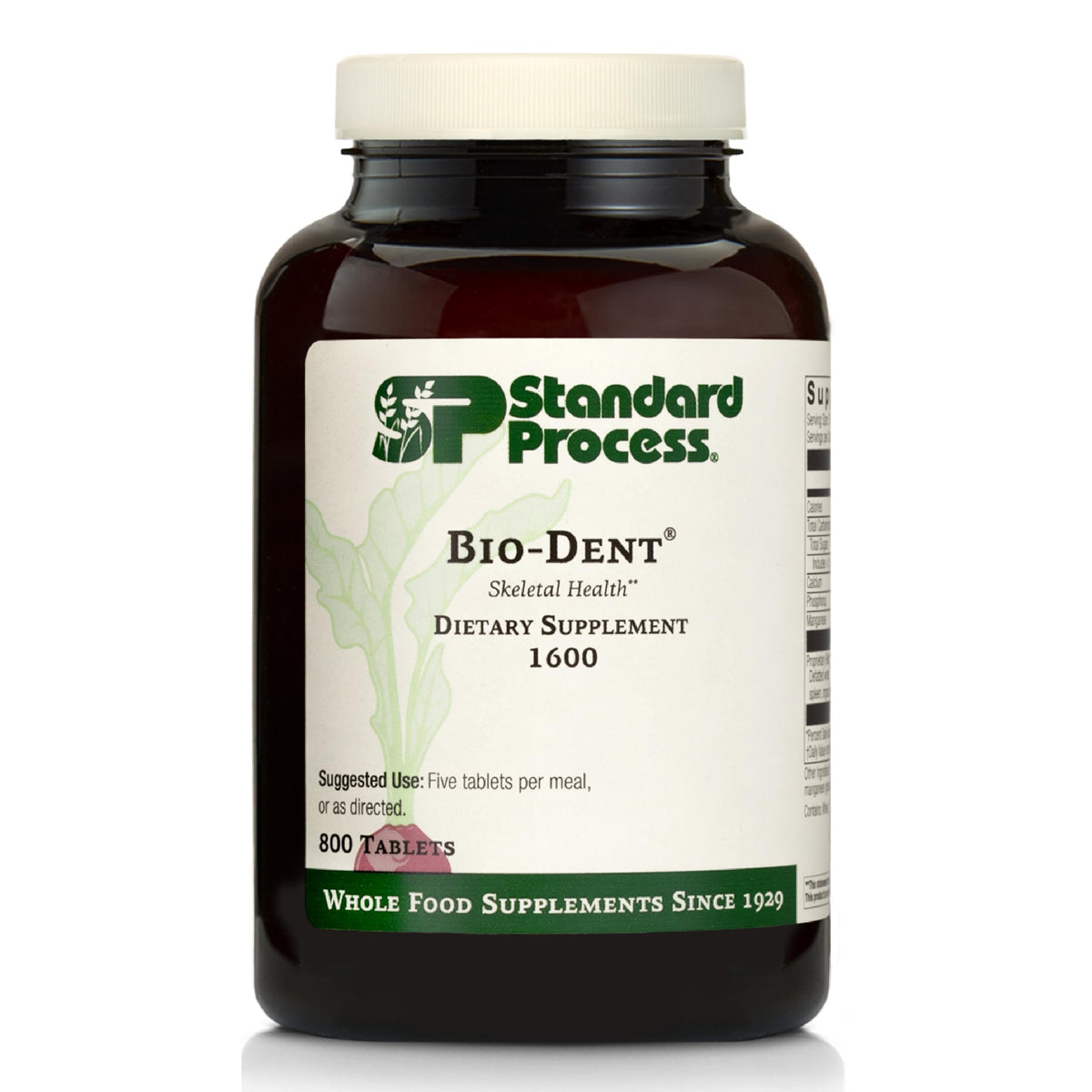 Bio-Dent Standard Process: bouteille montrant le format pratique pour le soutien potentiel des os.