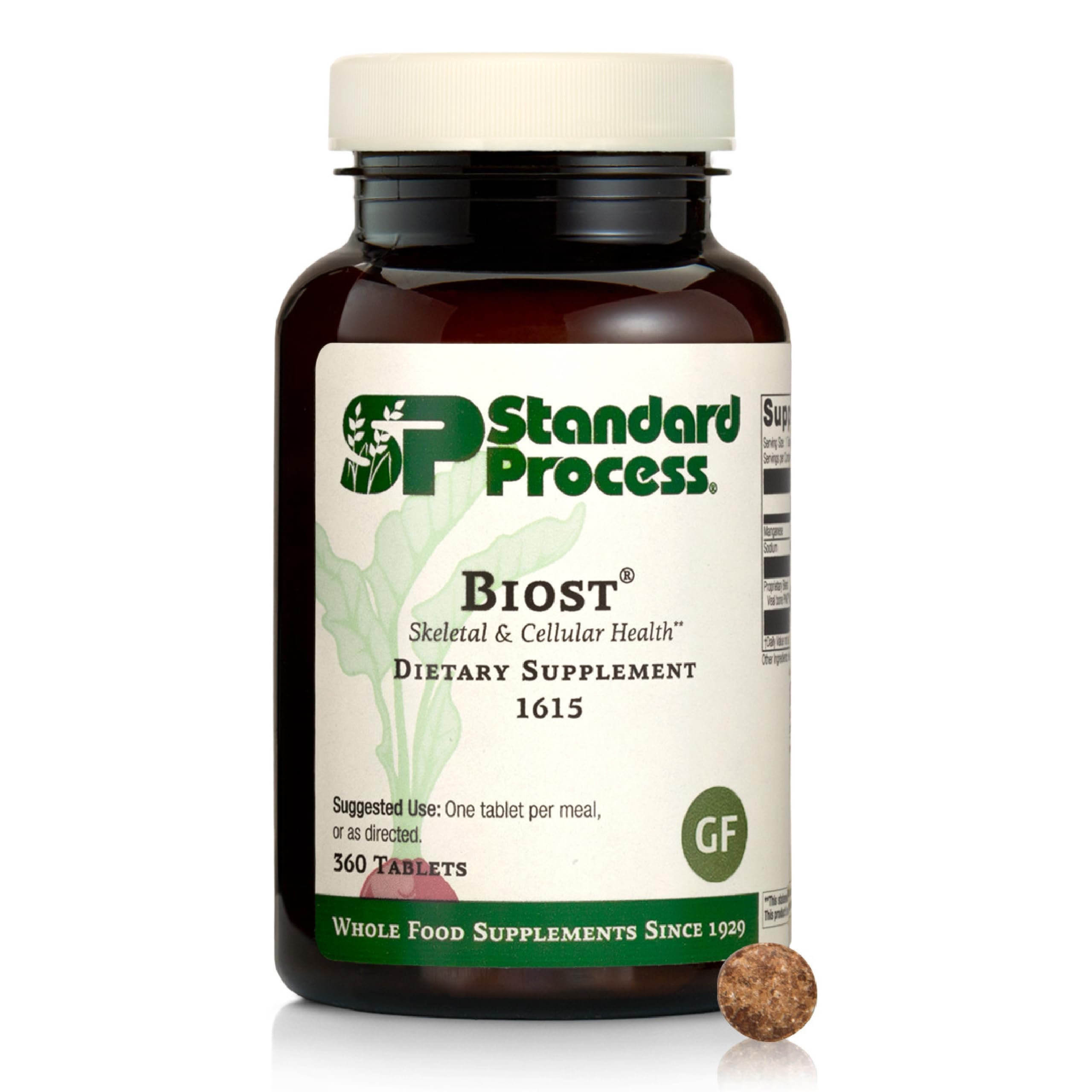 Biost Standard Process, bouteille de comprimés offrant un soutien potentiel des os.