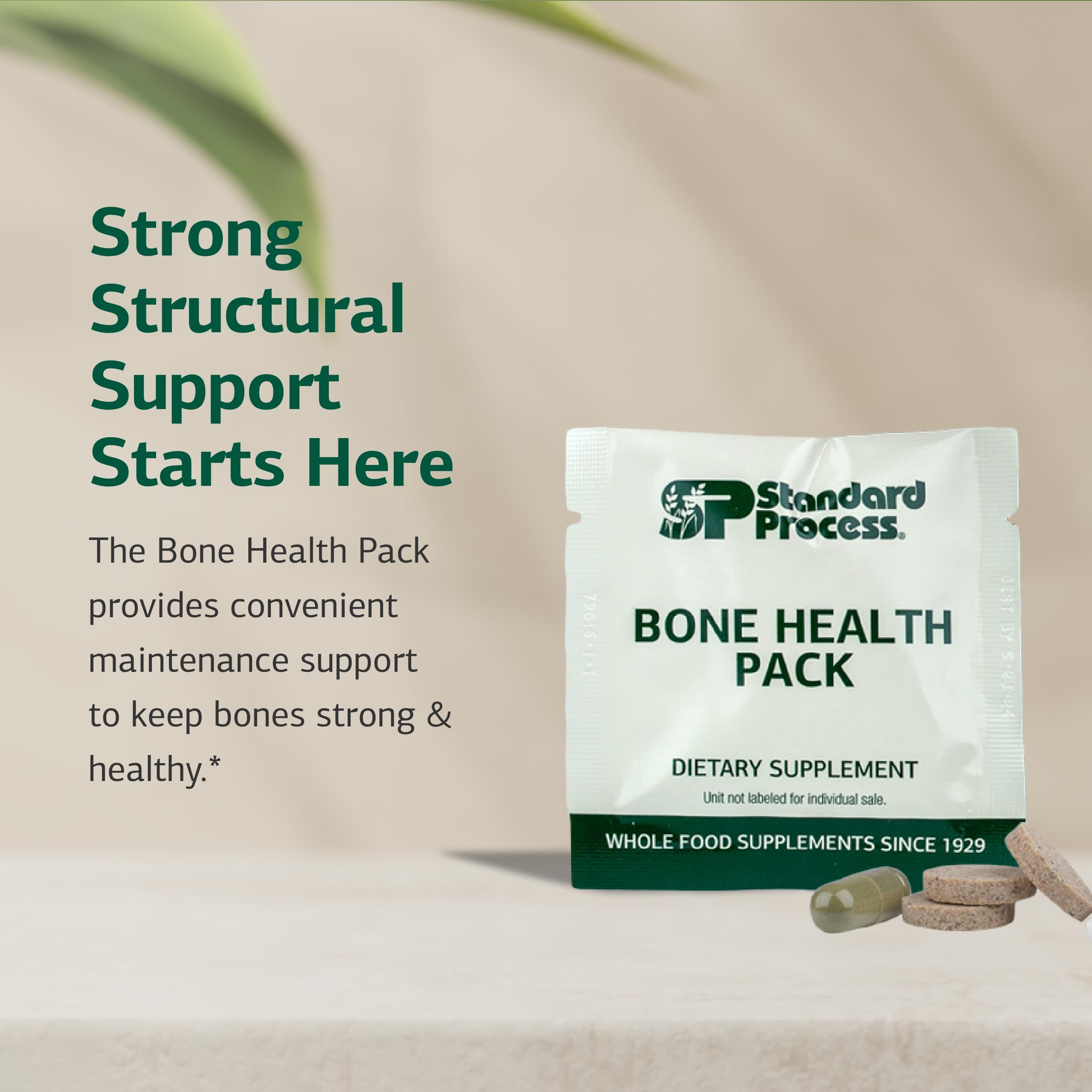Standard Process Bone Health Pack – sachets quotidiens avec calcium et vitamine D.