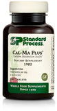 Cal-Ma Plus: bouteille de comprimés suggérant un soutien potentiel des os et du système nerveux.