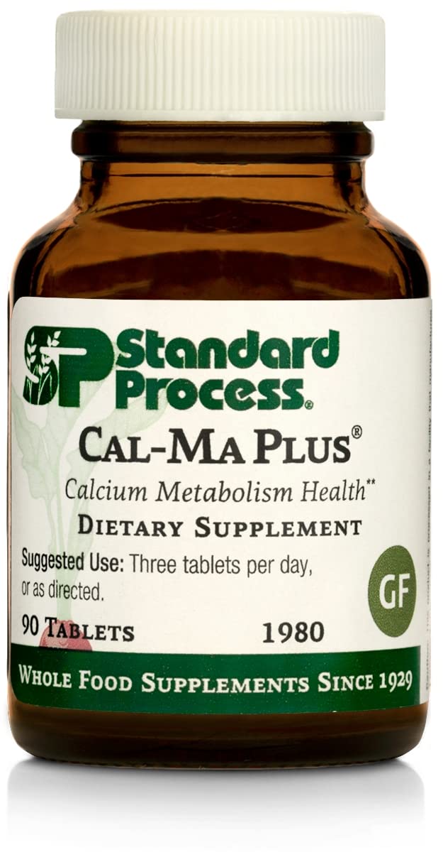 Standard Process Cal-Ma Plus flacon : soutien des os et des muscles, pratique au quotidien.