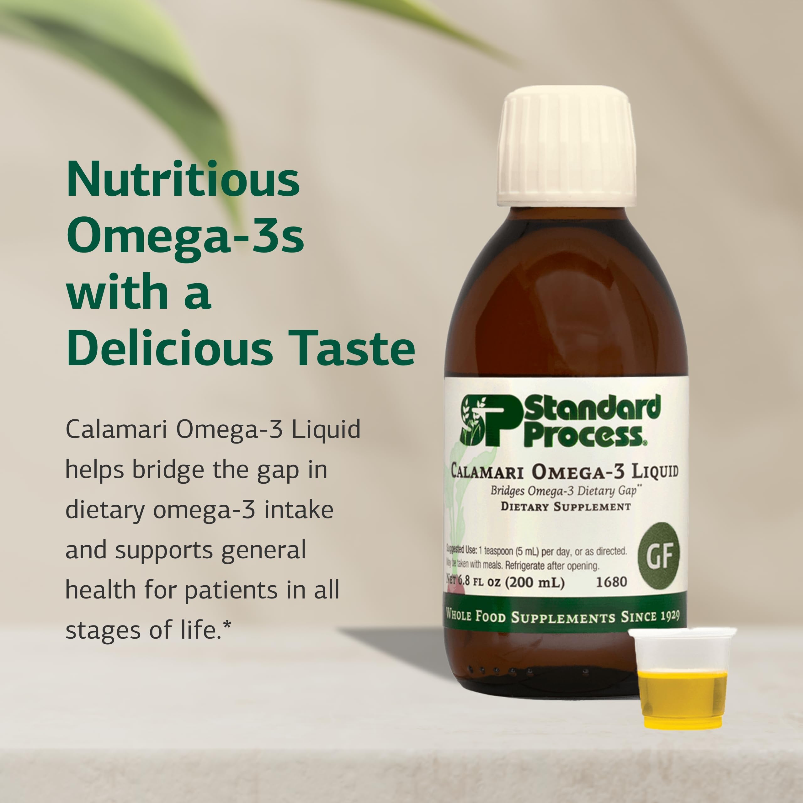 Standard Process Calamar Omega-3 Liquide, compte-gouttes pratique pour doser facilement.