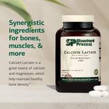 Standard Process Calcium Lactate ingrédients riches en calcium et magnésium pour une nutrition minérale.