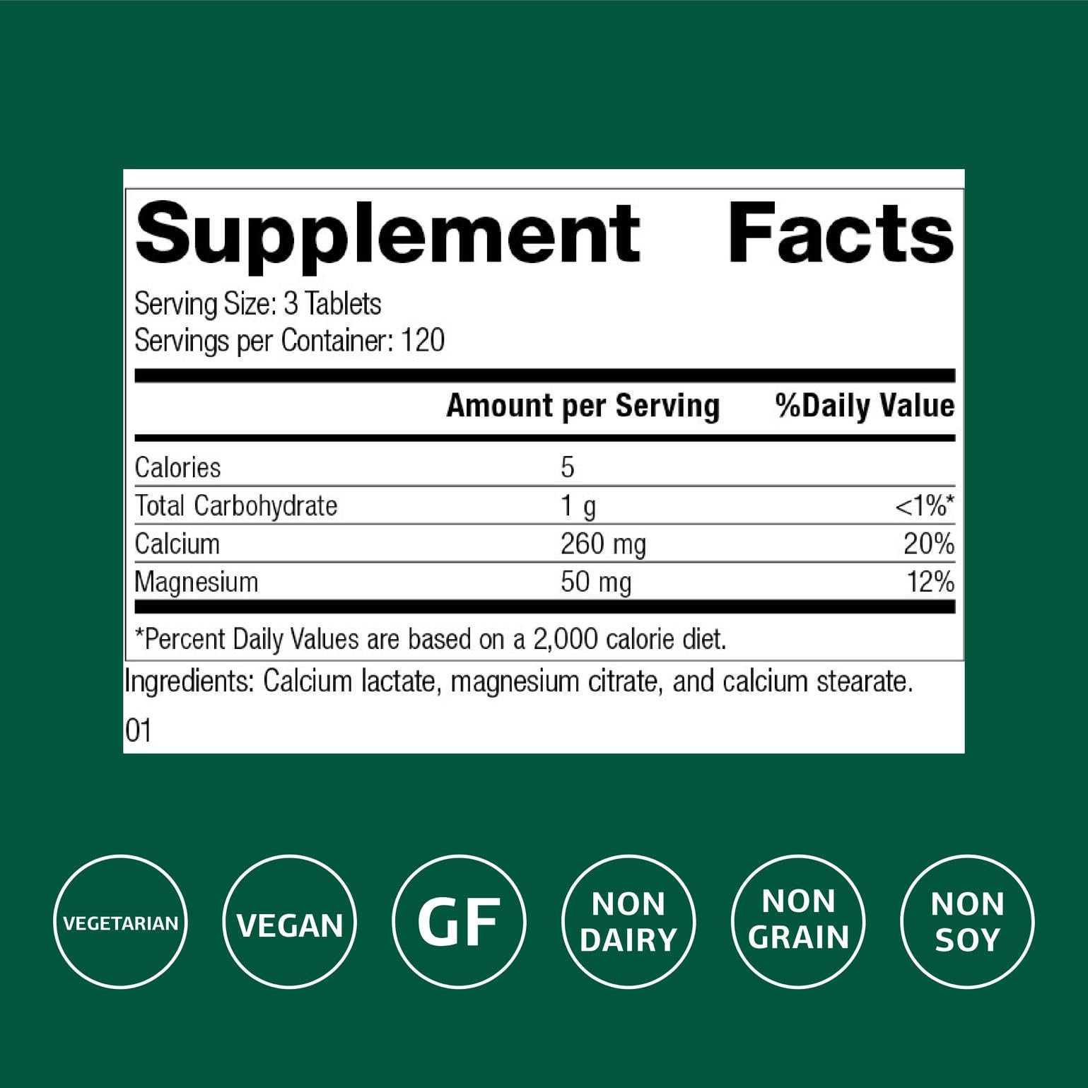 Standard Process Calcium Lactate tablettes, prise facile, soutient la fonction nerveuse et la contraction musculaire.