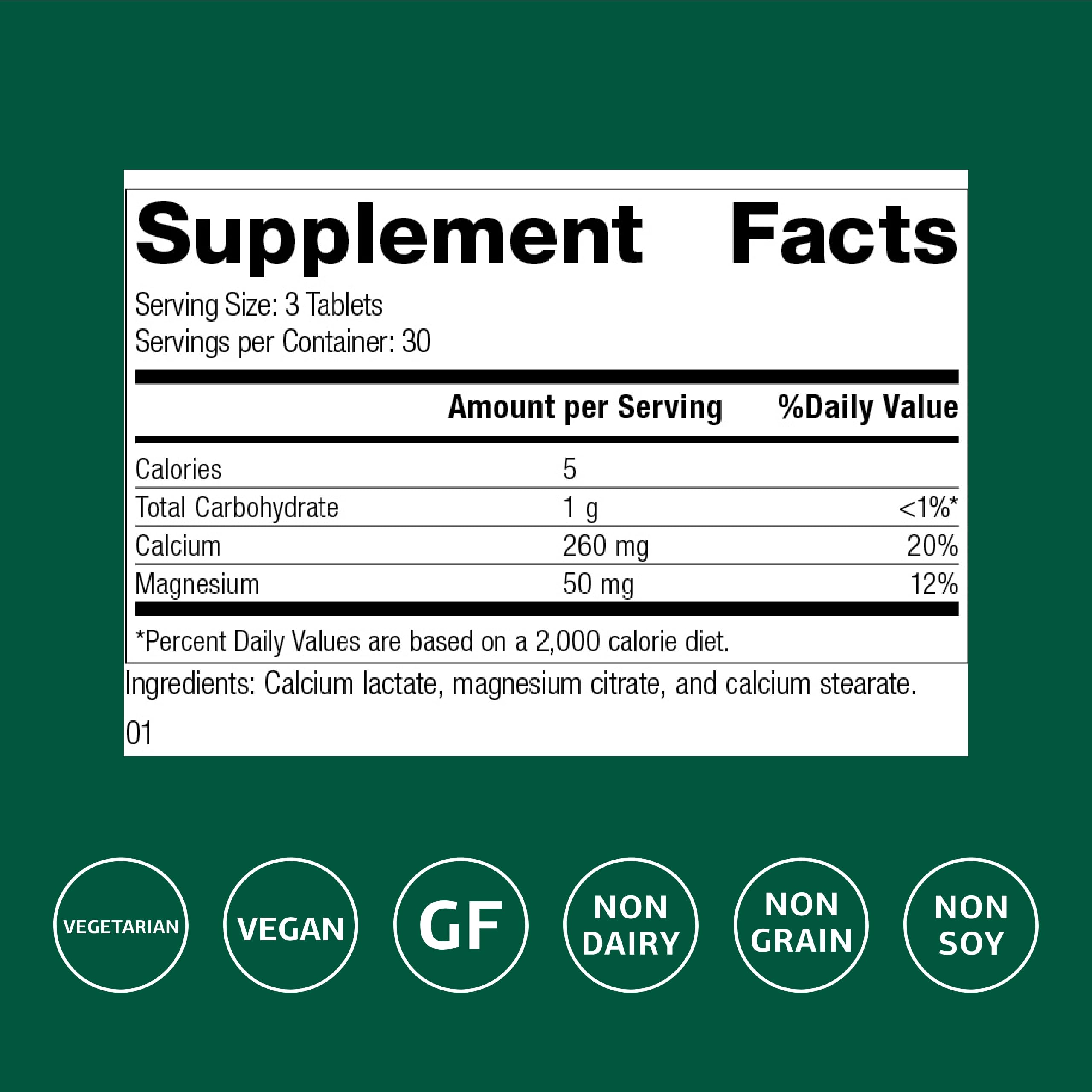 Calcium Lactate Standard Process – tablettes végan en gros plan, intégration quotidienne