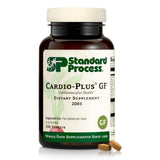 Standard Process Cardio-Plus GF – bouteille avec comprimés et logo, soutien potentiel du cœur.