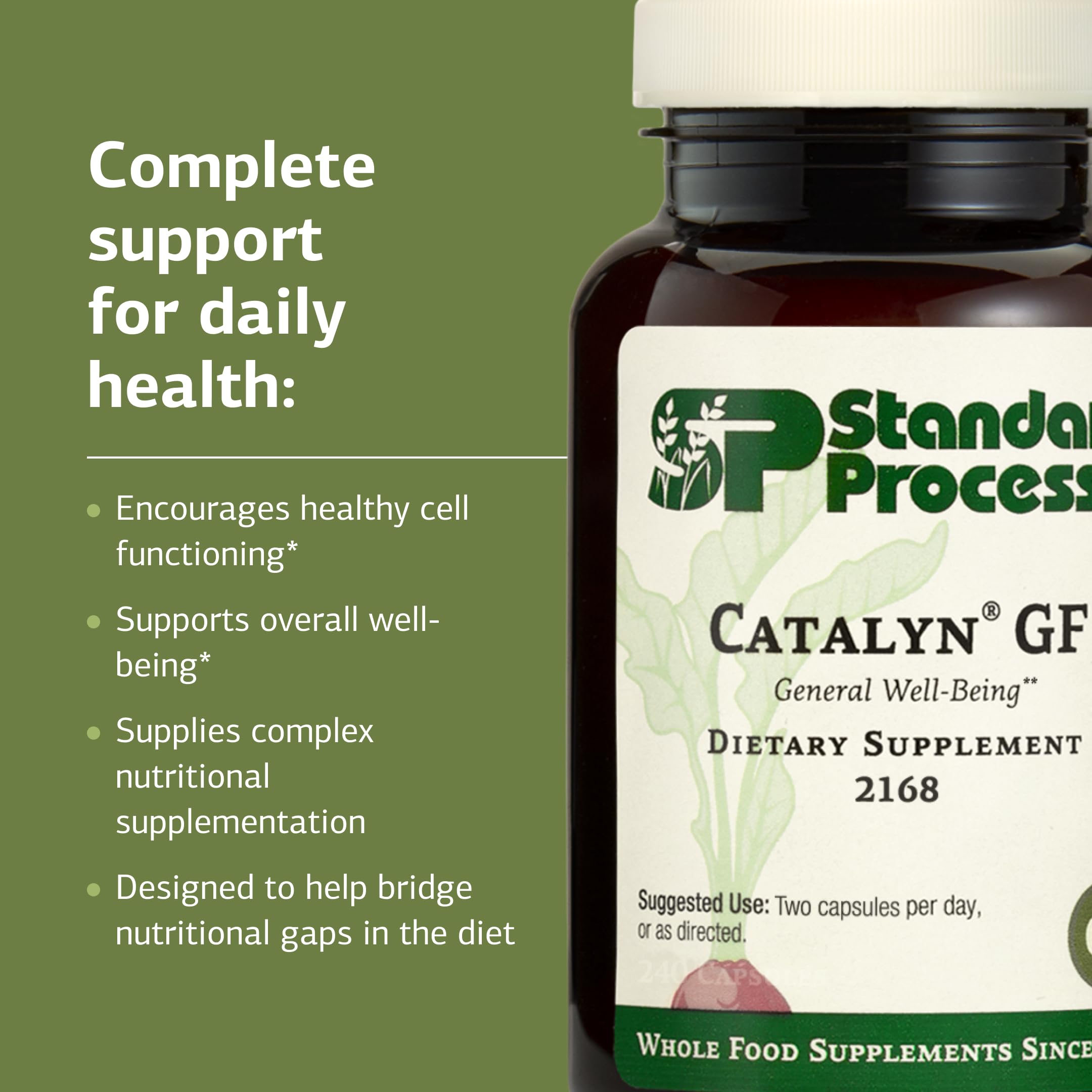 Catalyn vitamine D et B6, vitamine A antioxydante, soutenant le métabolisme.