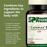 Standard Process Cataplex B: packaging soigné indiquant les composants clés.