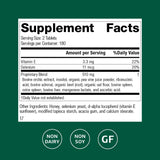 Cataplex E: étiquette sans gluten, sans lait et sans soja pour régimes spécifiques.