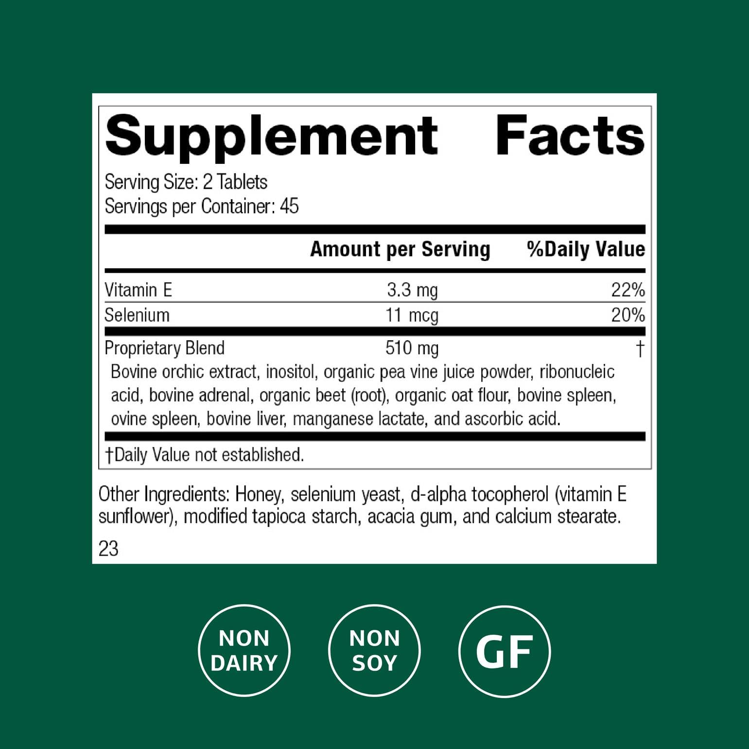 Cataplex E par Standard Process : étiquette claire et fiche d'information utile.