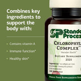 Standard Process Chlorophyll Complex – boîte originale, design clair et informations clés.