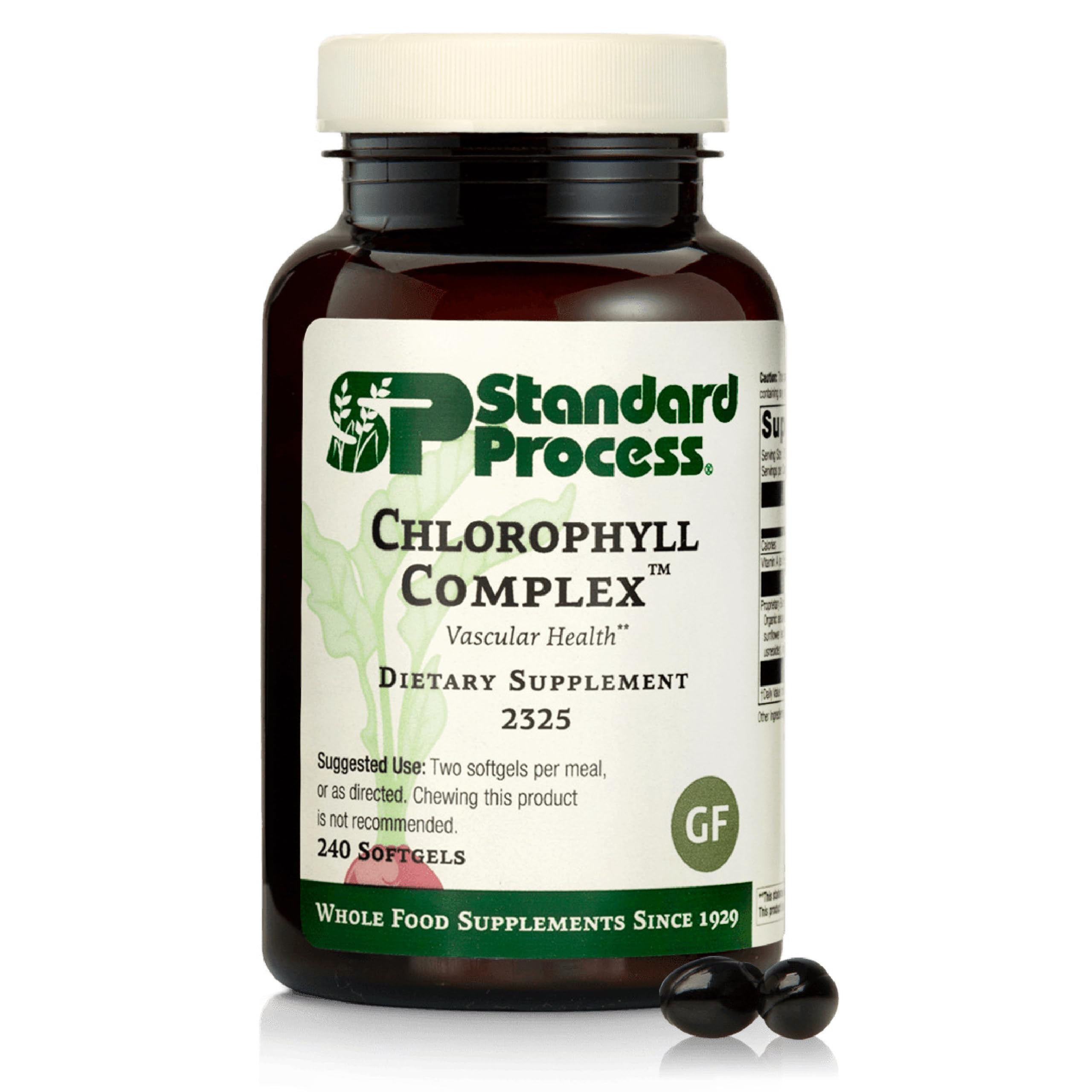 Standard Process Chlorophyll Complex – bouteille visible, soutien détox naturelle.