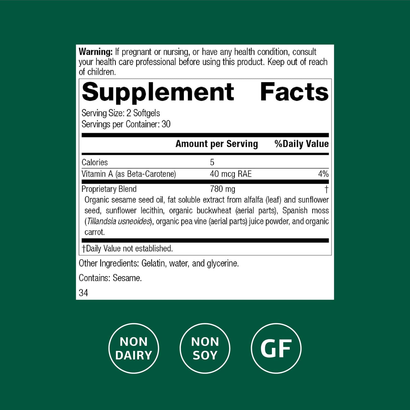 Standard Process Chlorophylle Complexe – capsules faciles à avaler pour un apport antioxydant potentiel.