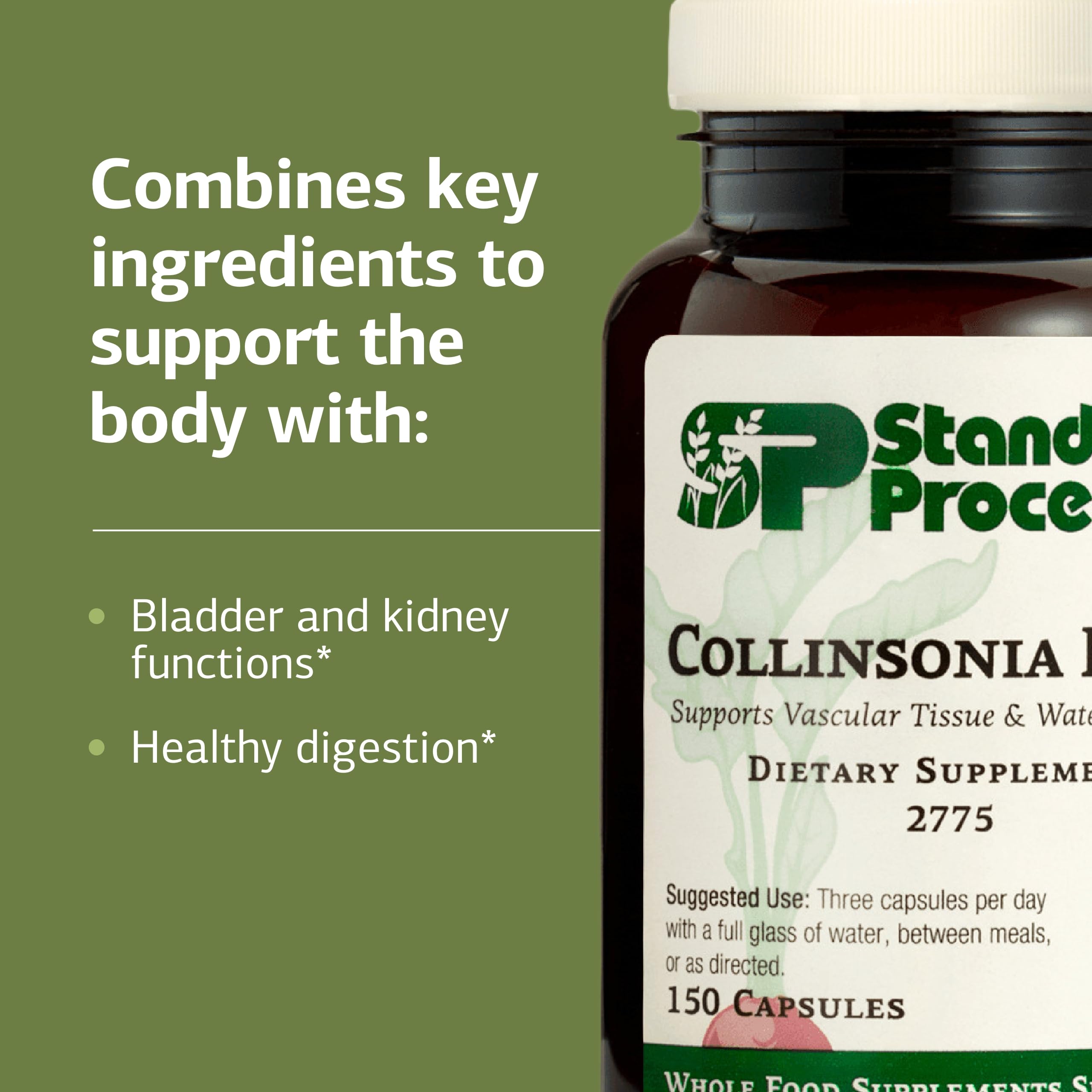 Standard Process Collinsonia Root – dosage quotidien en trois capsules