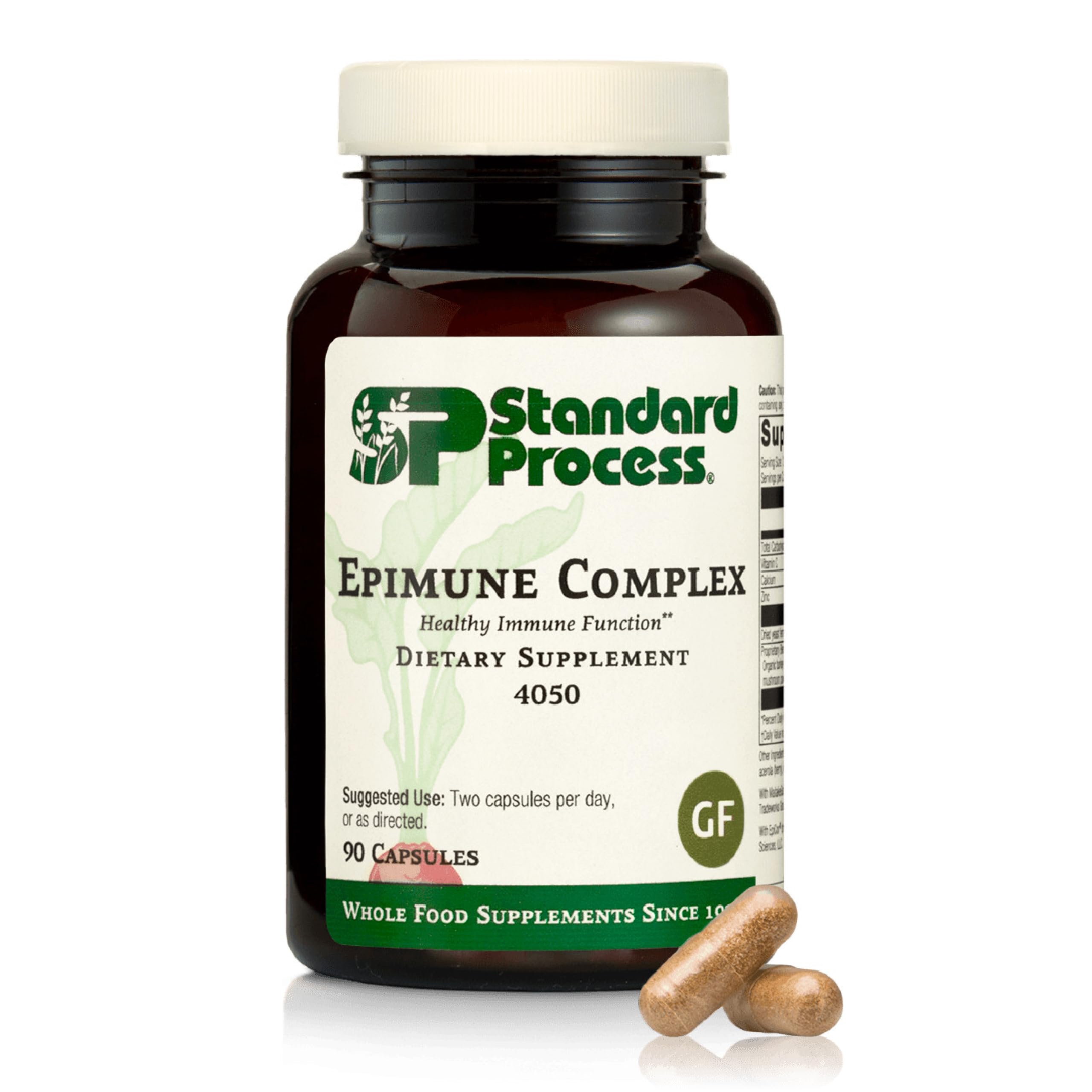 Standard Process Epimune Complex – bouteille de gélules vegan facilitant le programme quotidien