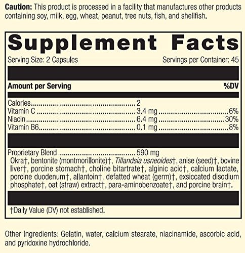 Gastrex — ingrédients gombo et Tillandsia usneoides, sources potentielles de vitamines.