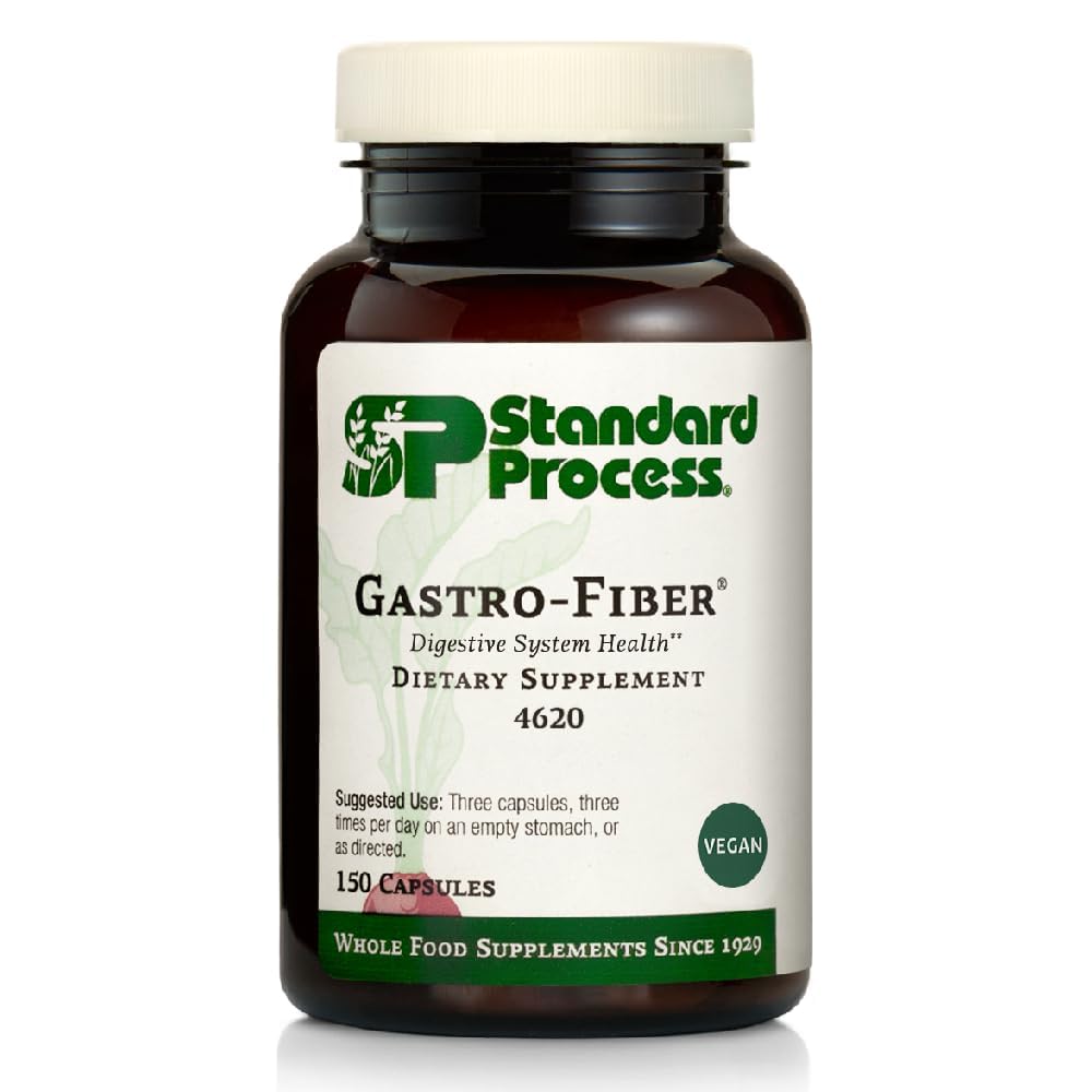 Standard Process Gastro-Fiber : bouteille montrée, soutien potentiel à la digestion quotidienne.