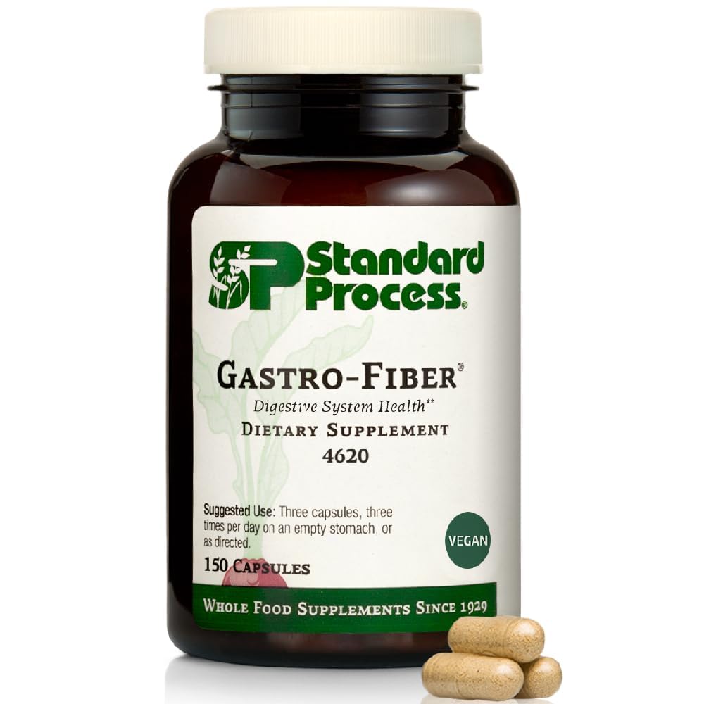 Standard Process Gastro-Fiber : étiquette lisible avec informations d’utilisation.