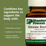 Standard Process gélules huile sésame, dosage pratique pour le soutien sanguin.