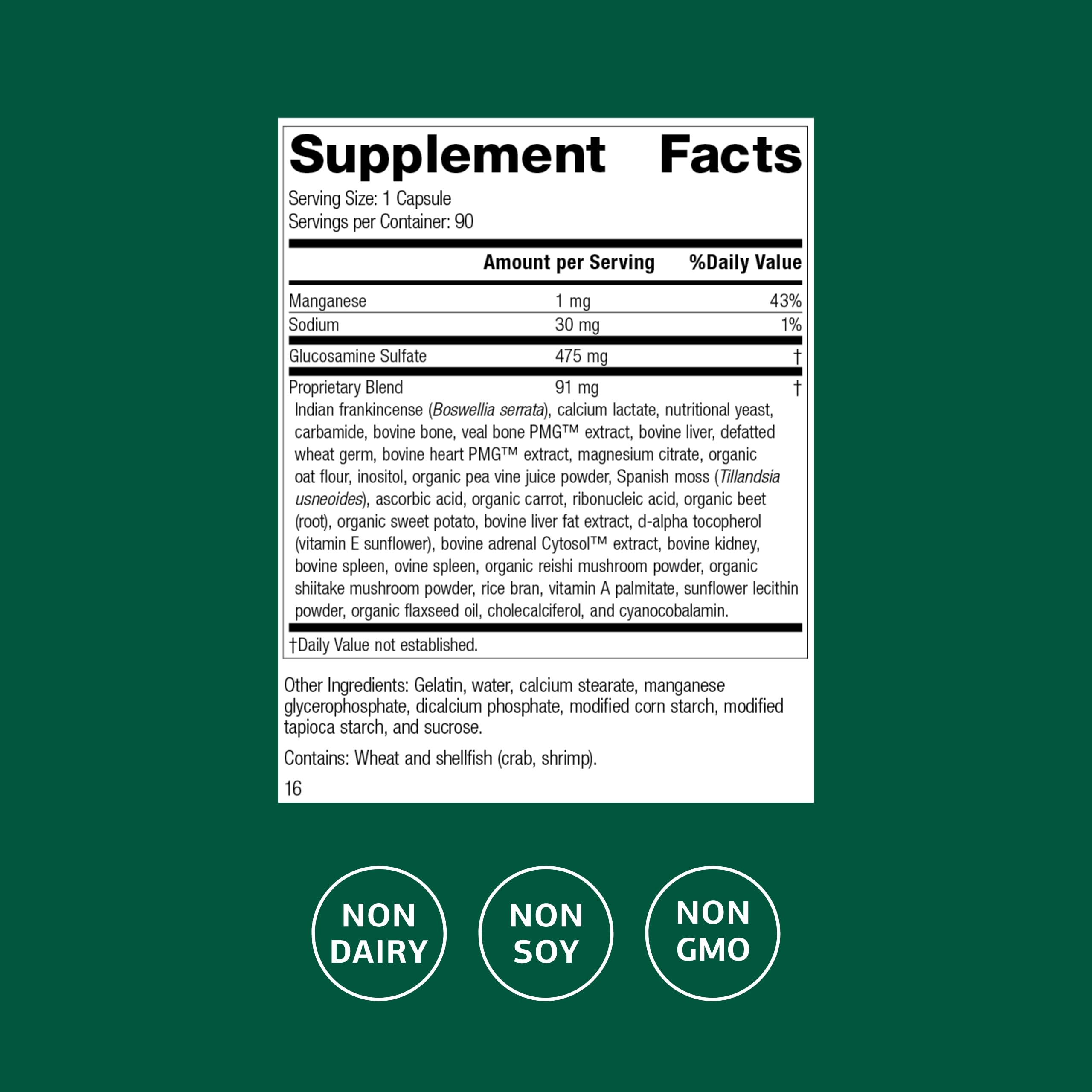 Standard Process Glucosamine Synergy, gélules capsules, utile pour le maintien de la mobilité articulaire.