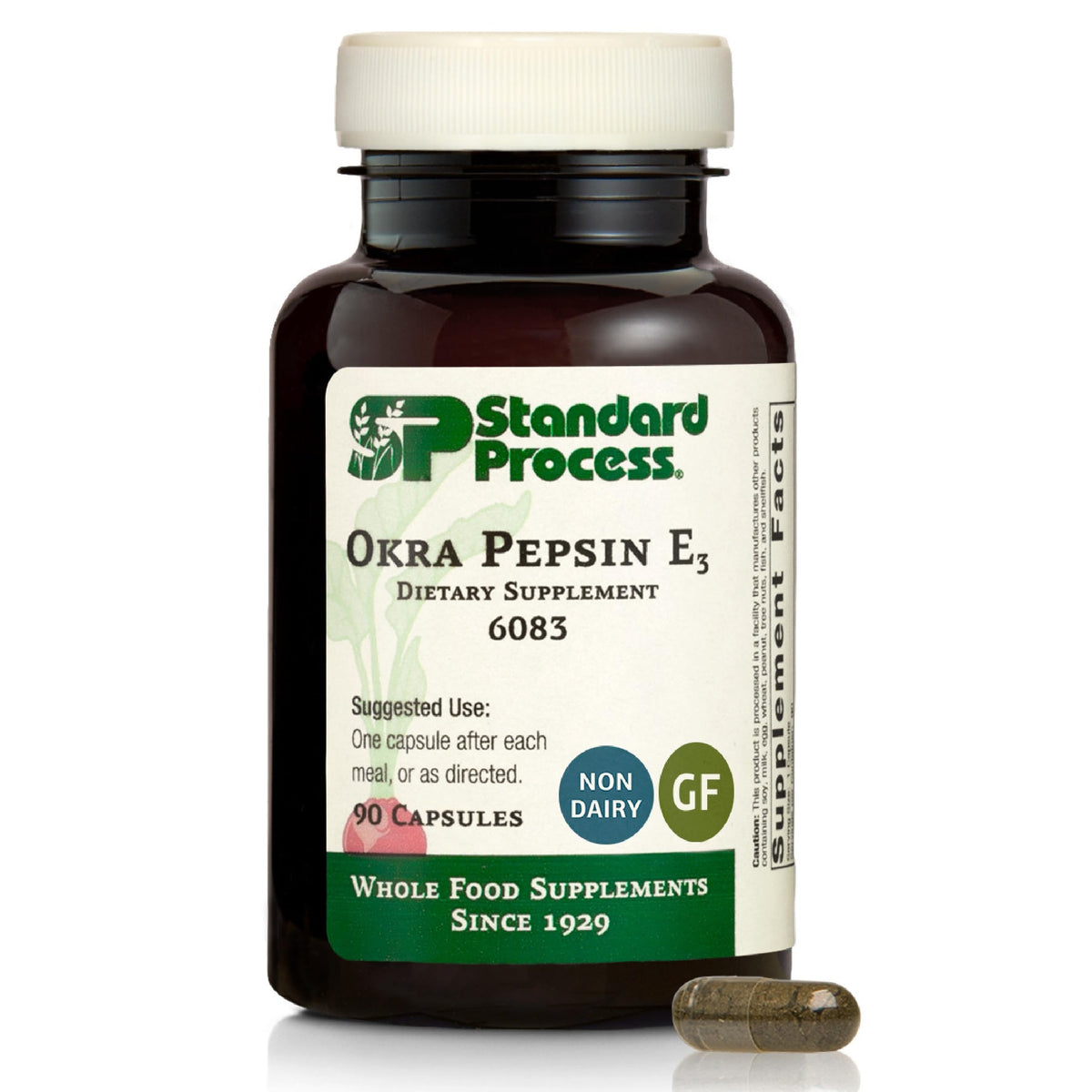 Flacon Standard Process Gombo Pepsin E3 — soutien digestif potentiel et usage pratique.