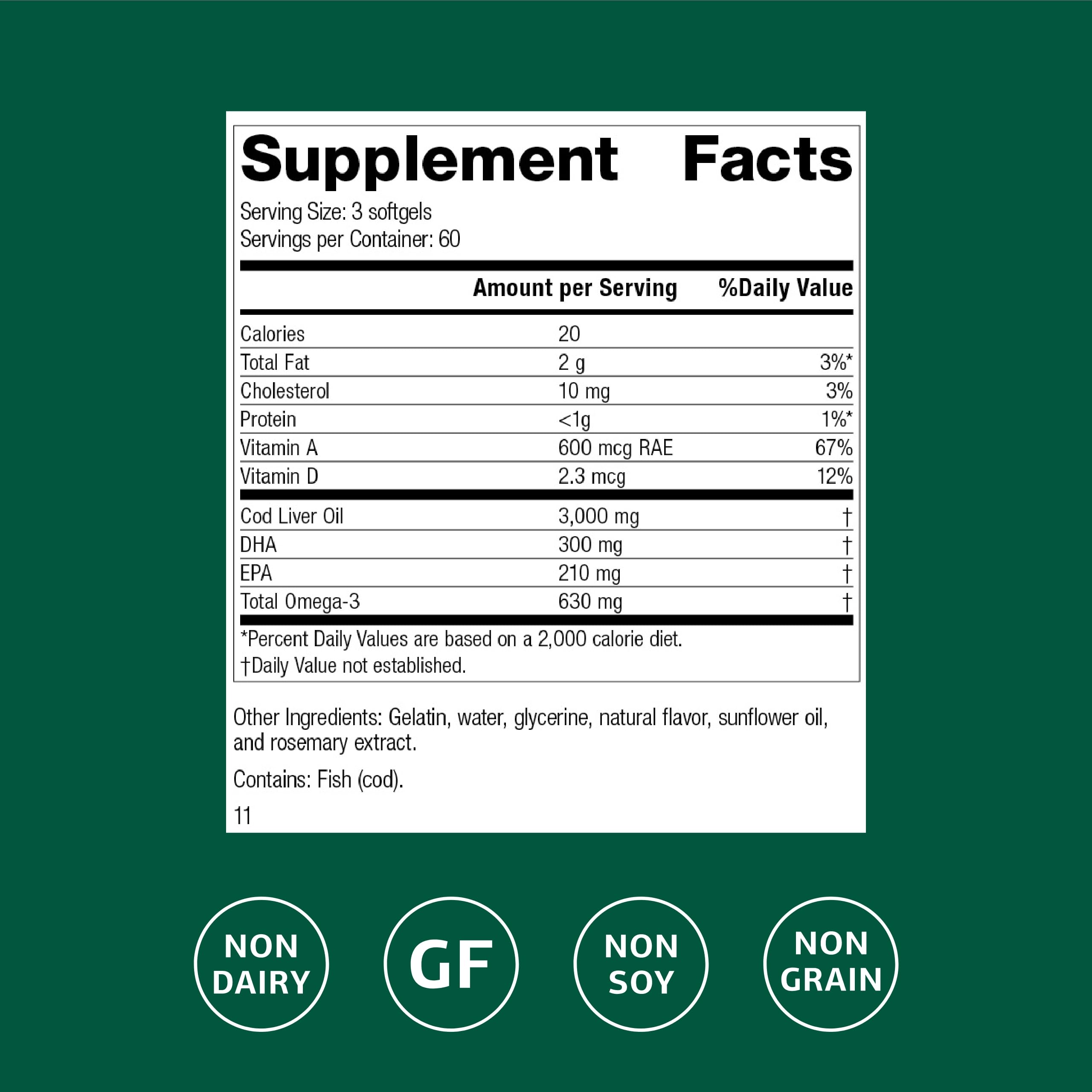 Standard Process Huile foie morue – verser facilement pour oméga-3