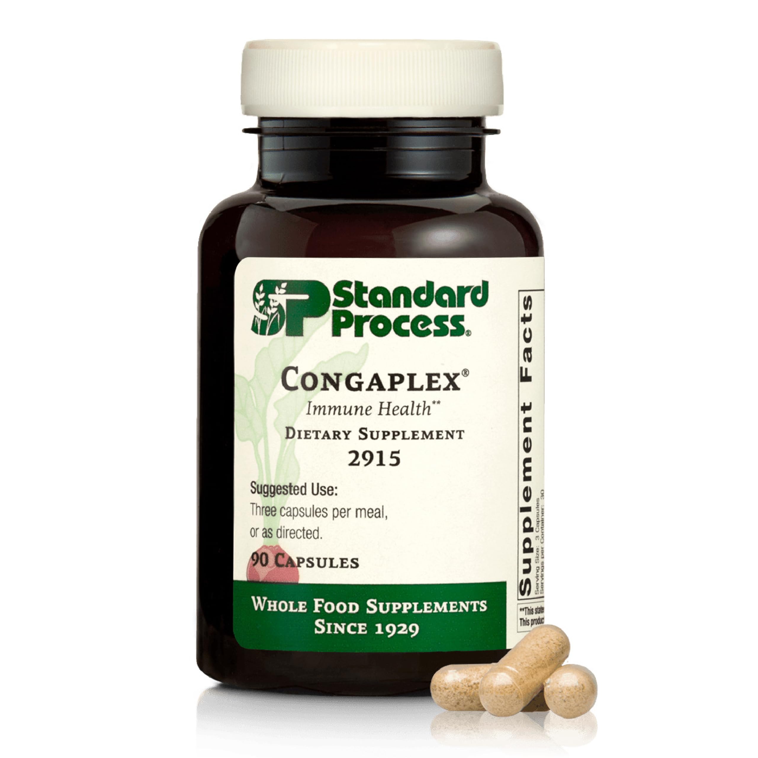 Congaplex Standard Process dans sa boîte de 90 capsules, soutien immunitaire potentiel.