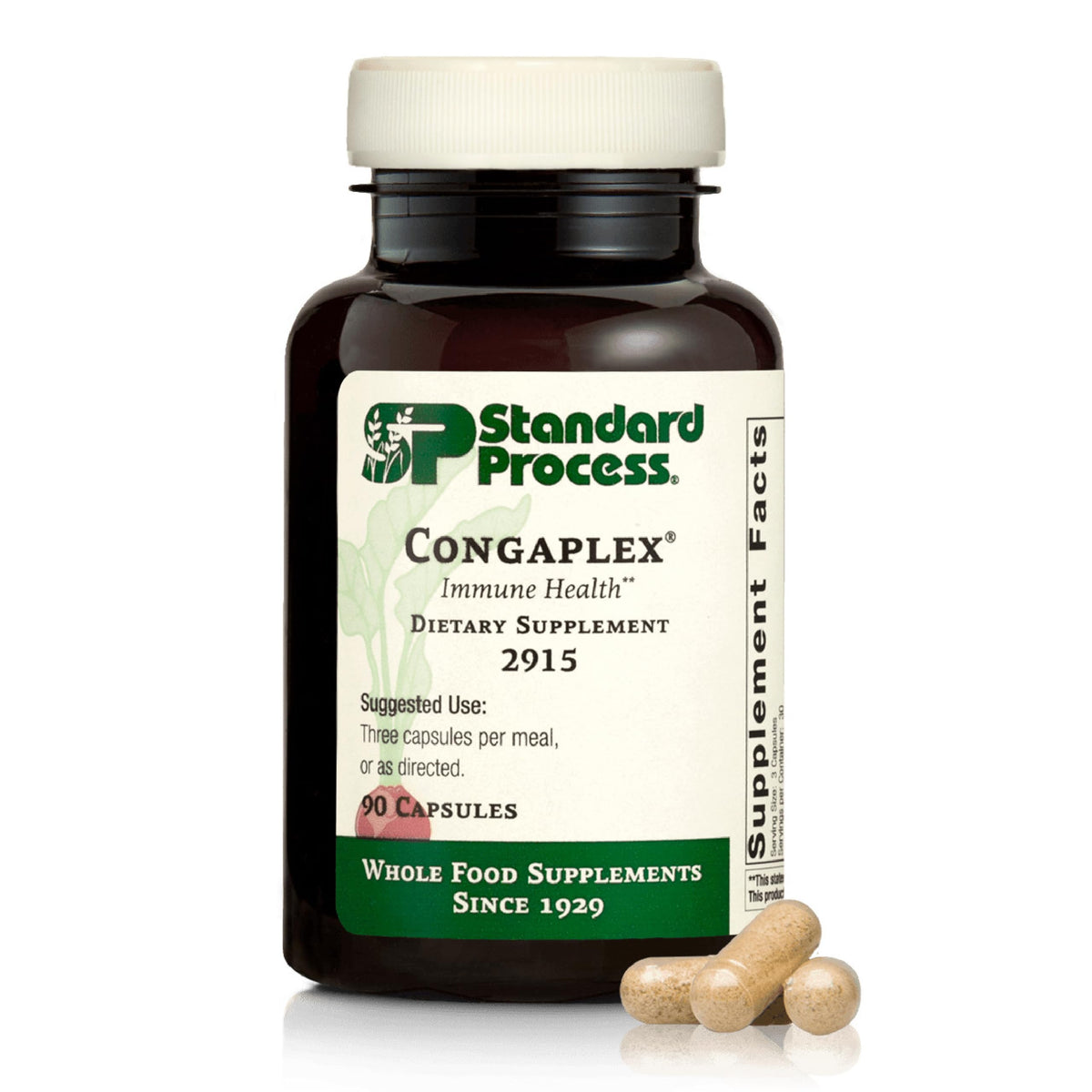 Congaplex Standard Process dans sa boîte de 90 capsules, soutien immunitaire potentiel.