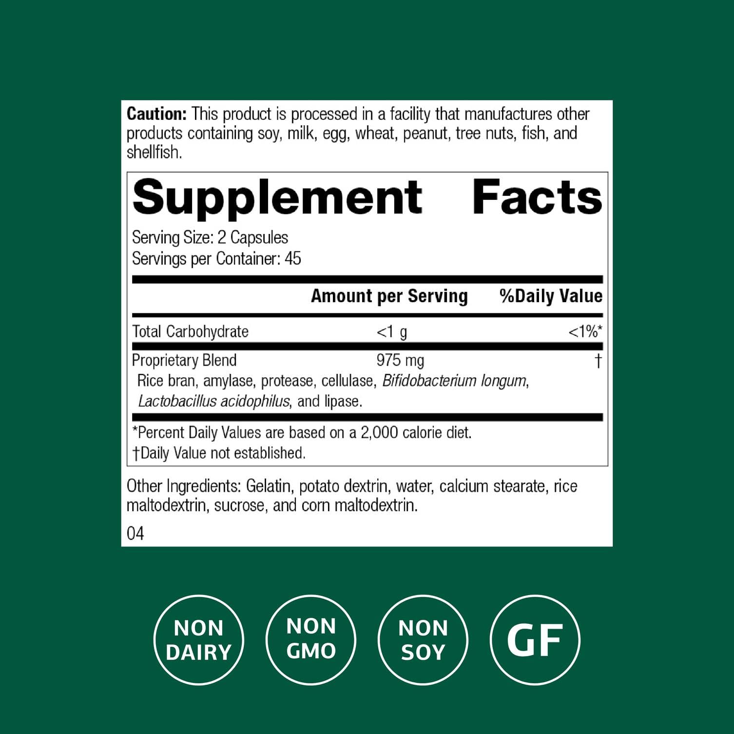 Lact-ENZ, etiquette-produit montrant les indications et l'approche naturelle.