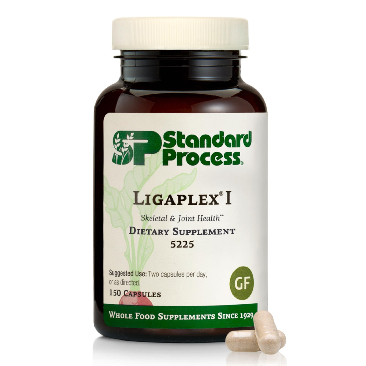 Bouteille Standard Process Ligaplex I sur l'étiquette, soutien potentiel des articulations au quotidien.