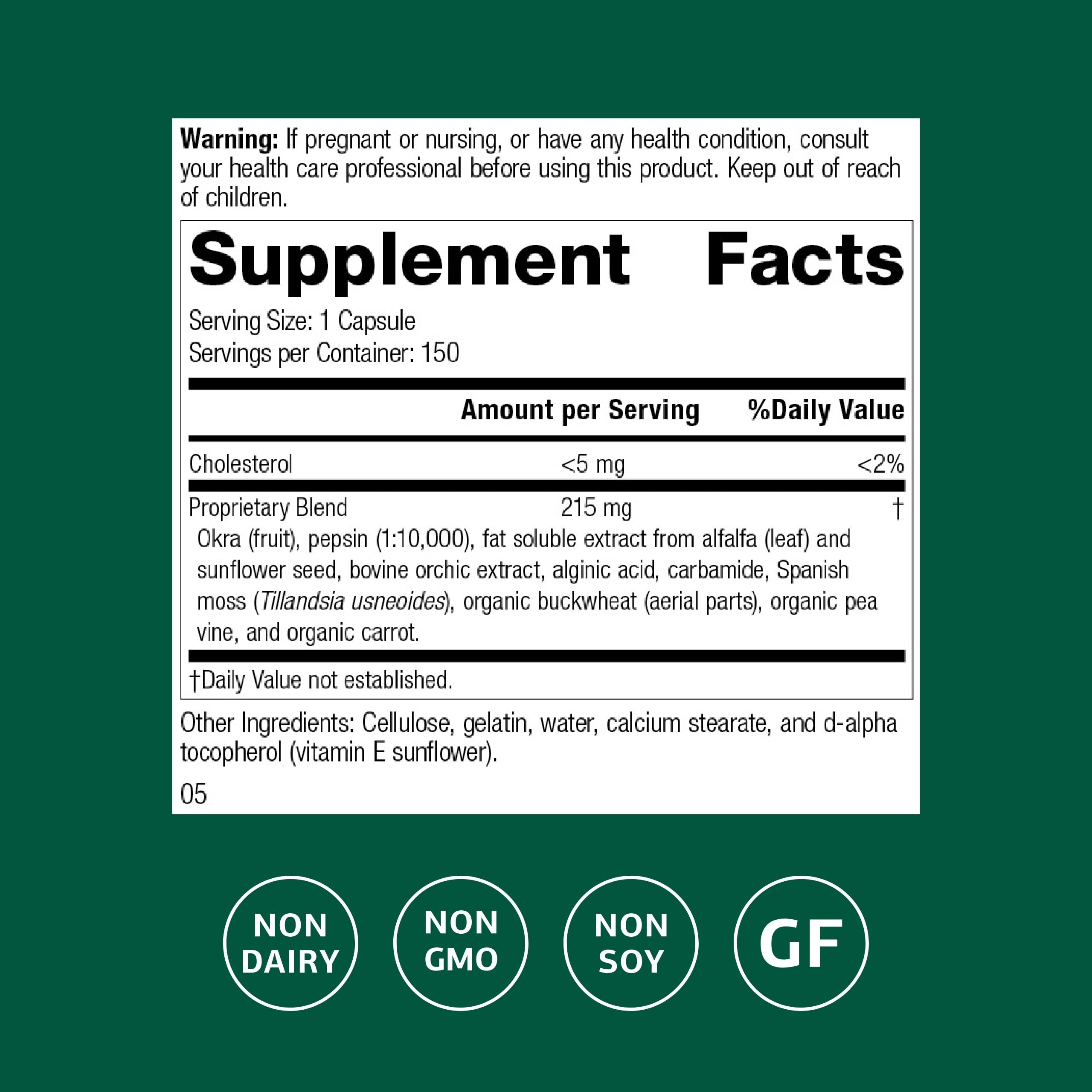 Okra Pepsin E3 par Standard Process : capsules favorisant la digestion des protéines.