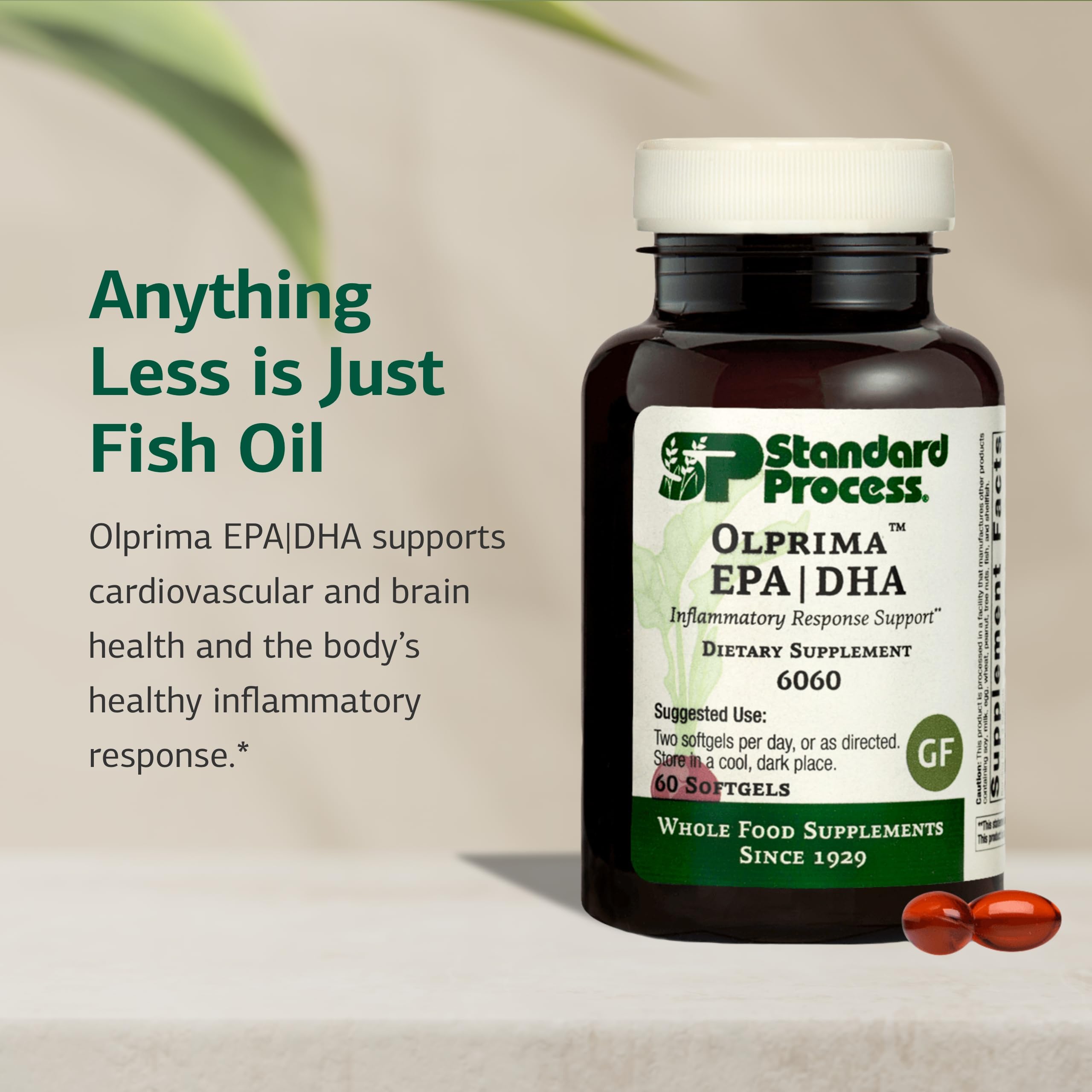 Standard Process Olprima EPA|DHA, omega-3-proportions-epa-dha, pour l'equilibre nerveux et cardiaque.