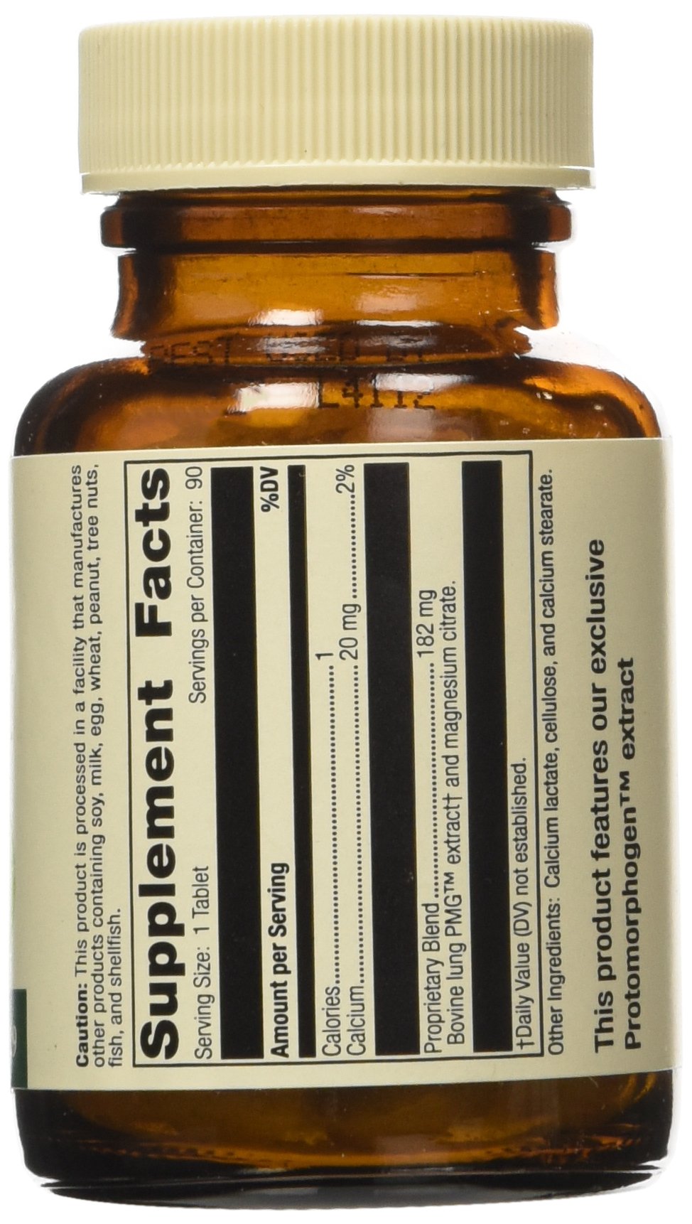 Standard Process Pneumotrophin PMG, détail des comprimés, présentation du produit.