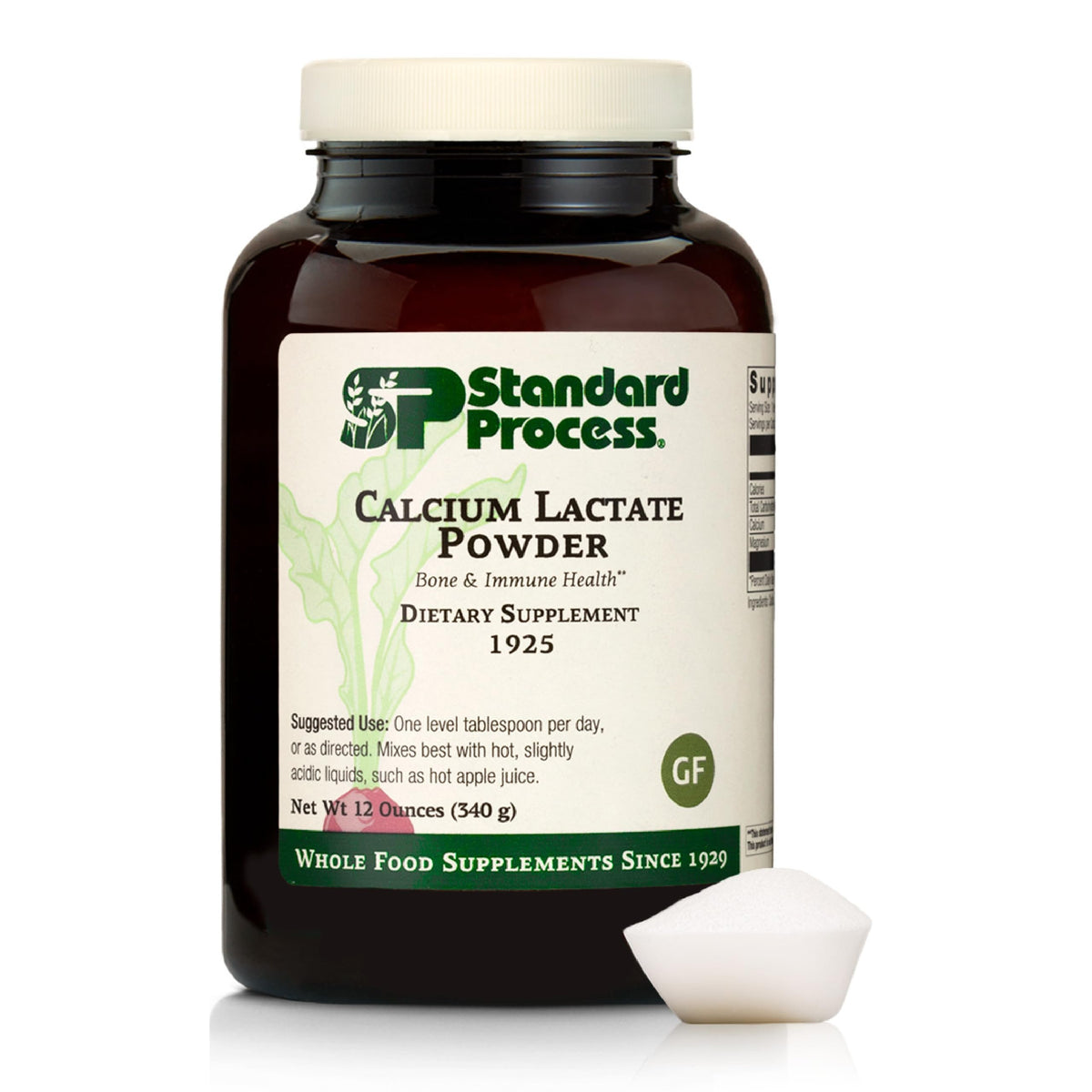 Standard Process Poudre Lactate Calcium sur bouteille, soutien des os et des muscles.