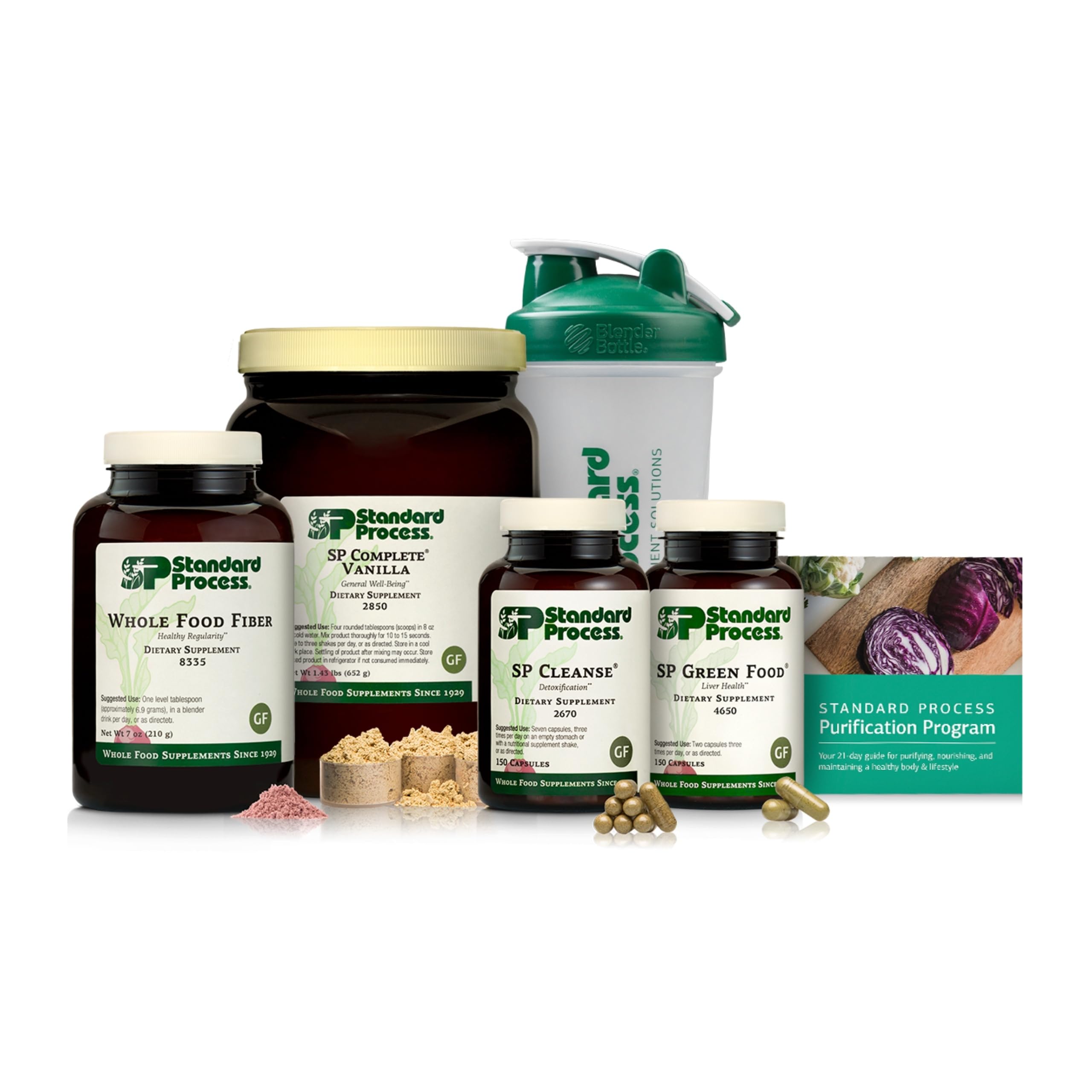 Standard Process Purification Kit SP Complete Vanilla, bouteille visible, suggère une routine bien-être.