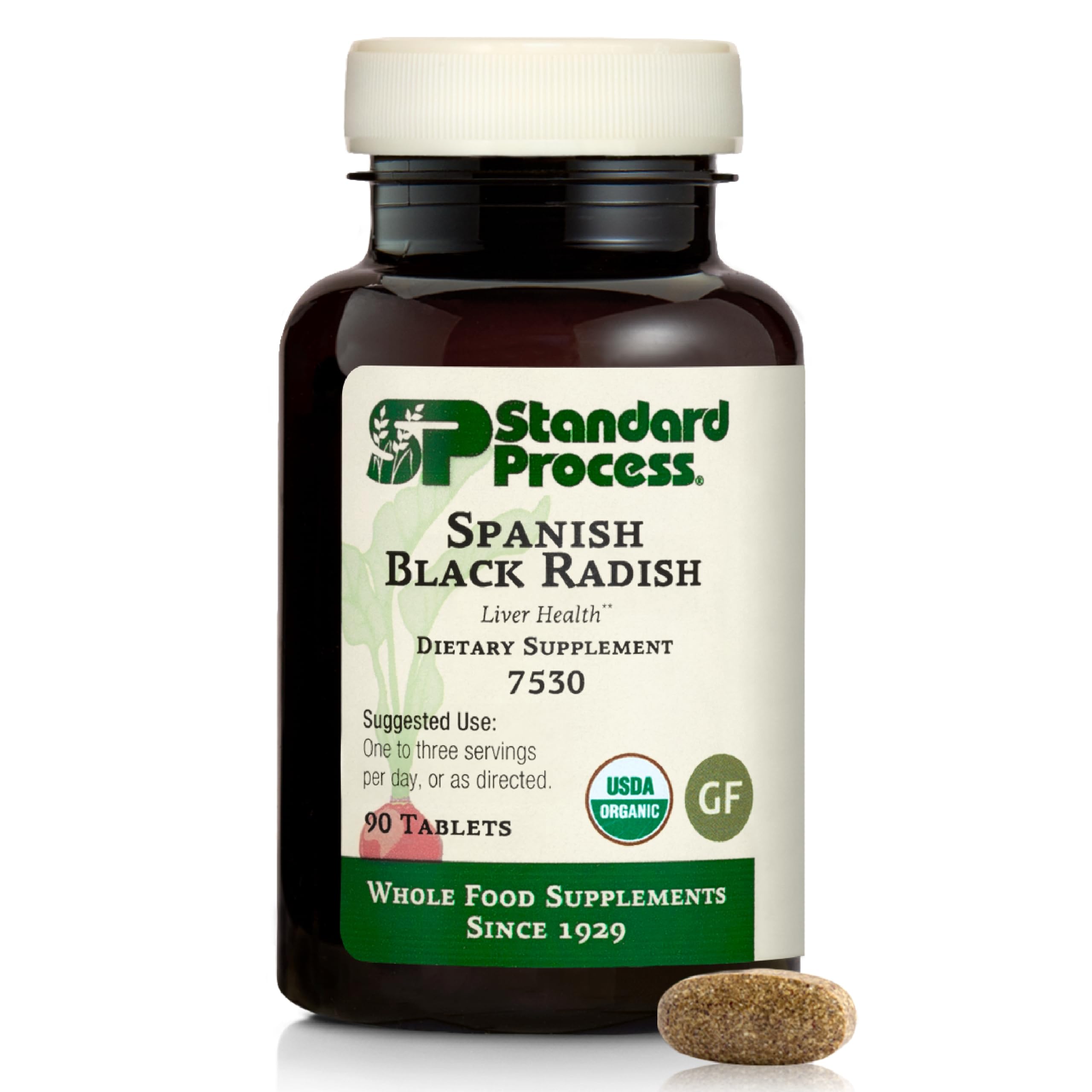 Standard Process Radis noir espagnol, bouteille: soutien potentiel au foie et à la digestion.