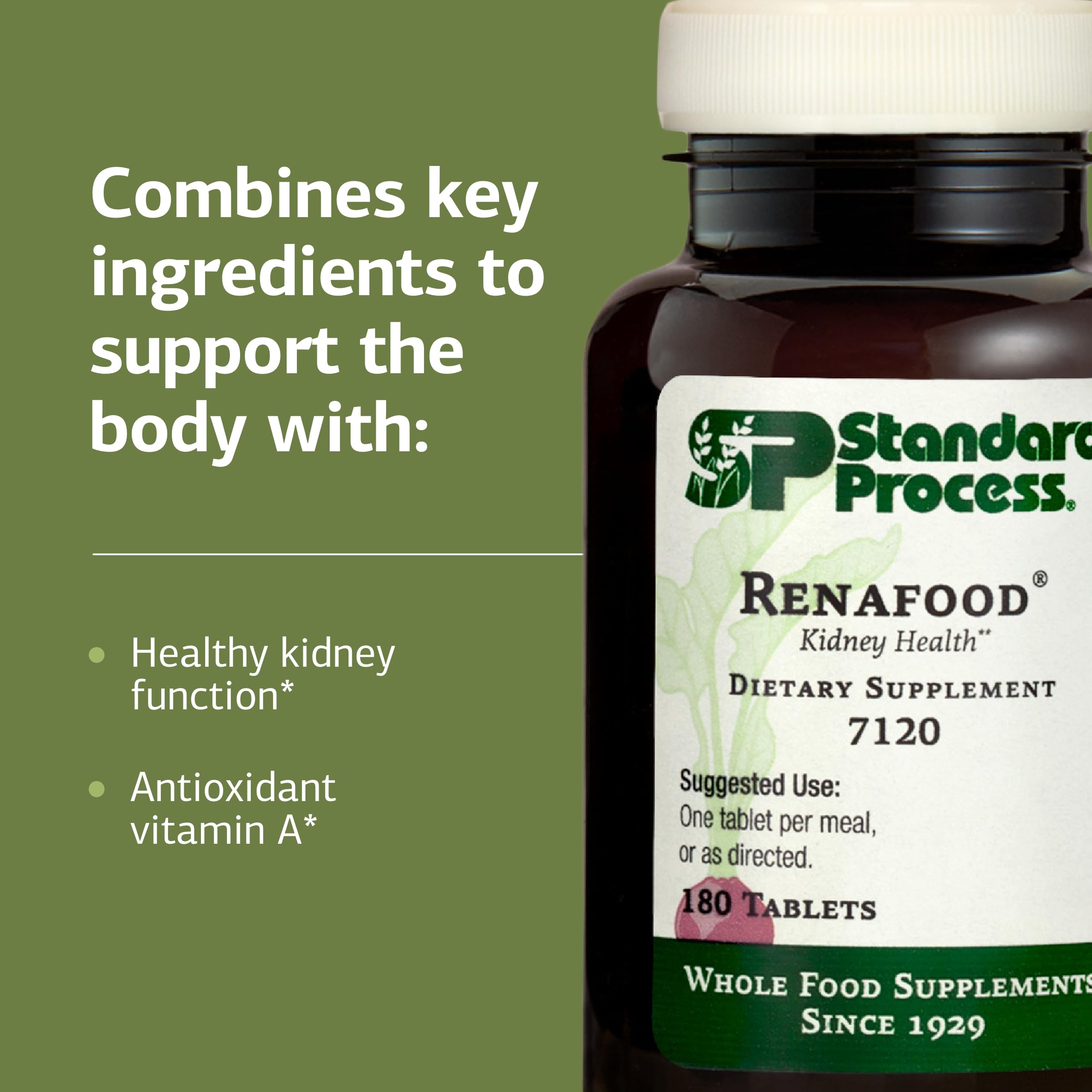 Renafood Standard Process : comprimés sur fond neutre, facile à intégrer.
