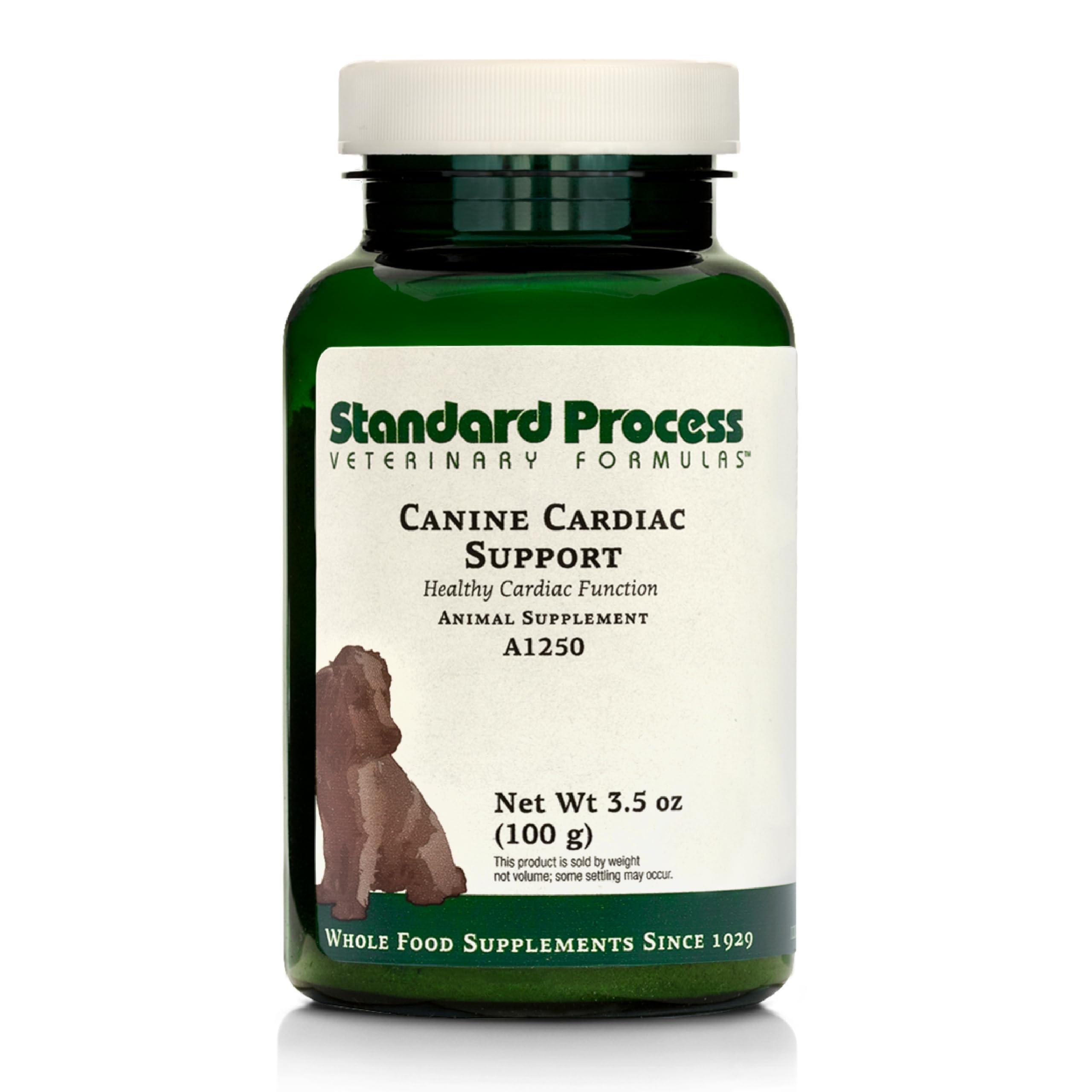 Soutien Cardiaque Canin Standard Process - emballage du flacon, soutien potentiel pour chien.