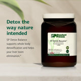 Poudre protéinée SP Detox Balance prête à être mélangée dans un shake.