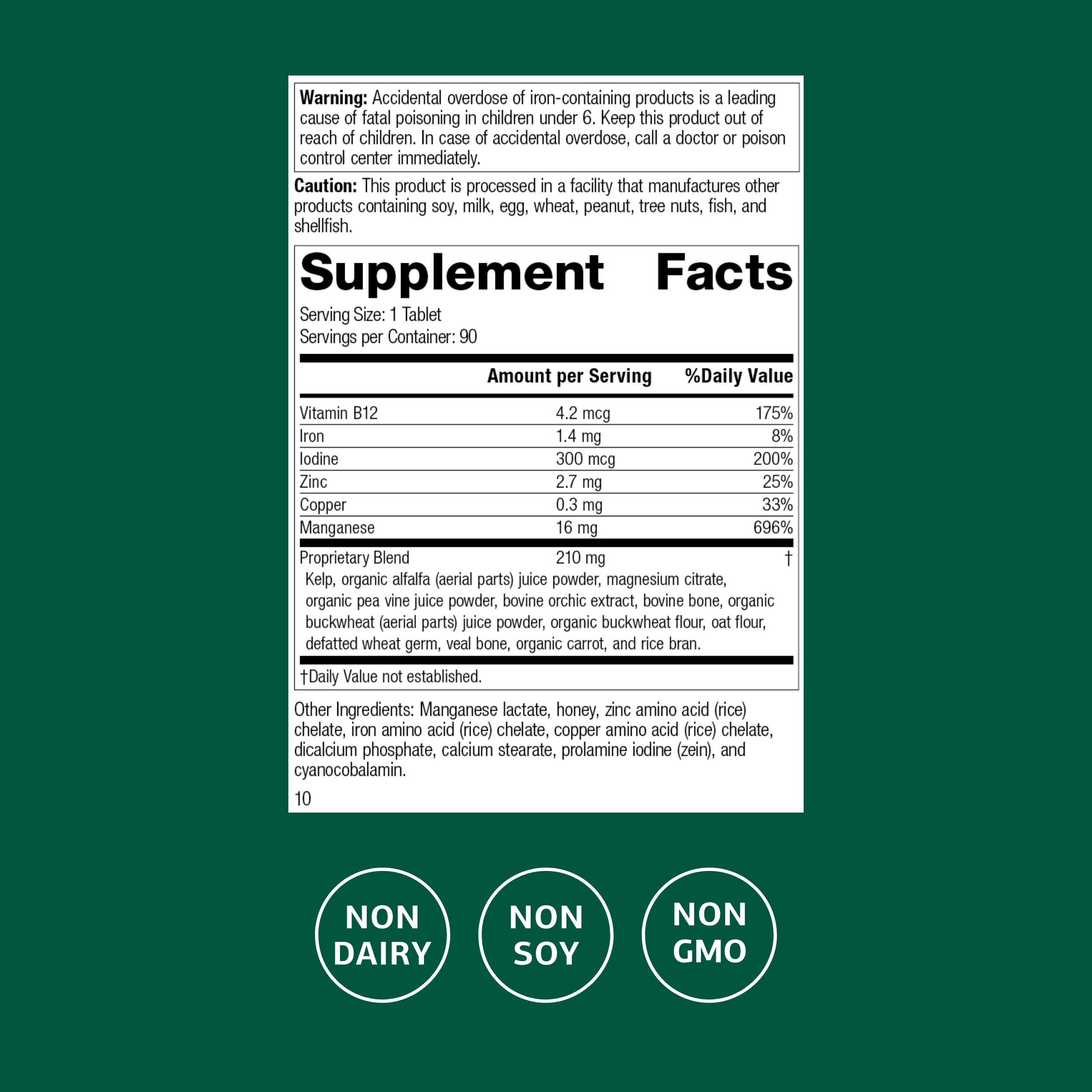 Tablettes Standard Process Trace Minerals-B12 alignées, prêtes à l’ajout dans la routine.